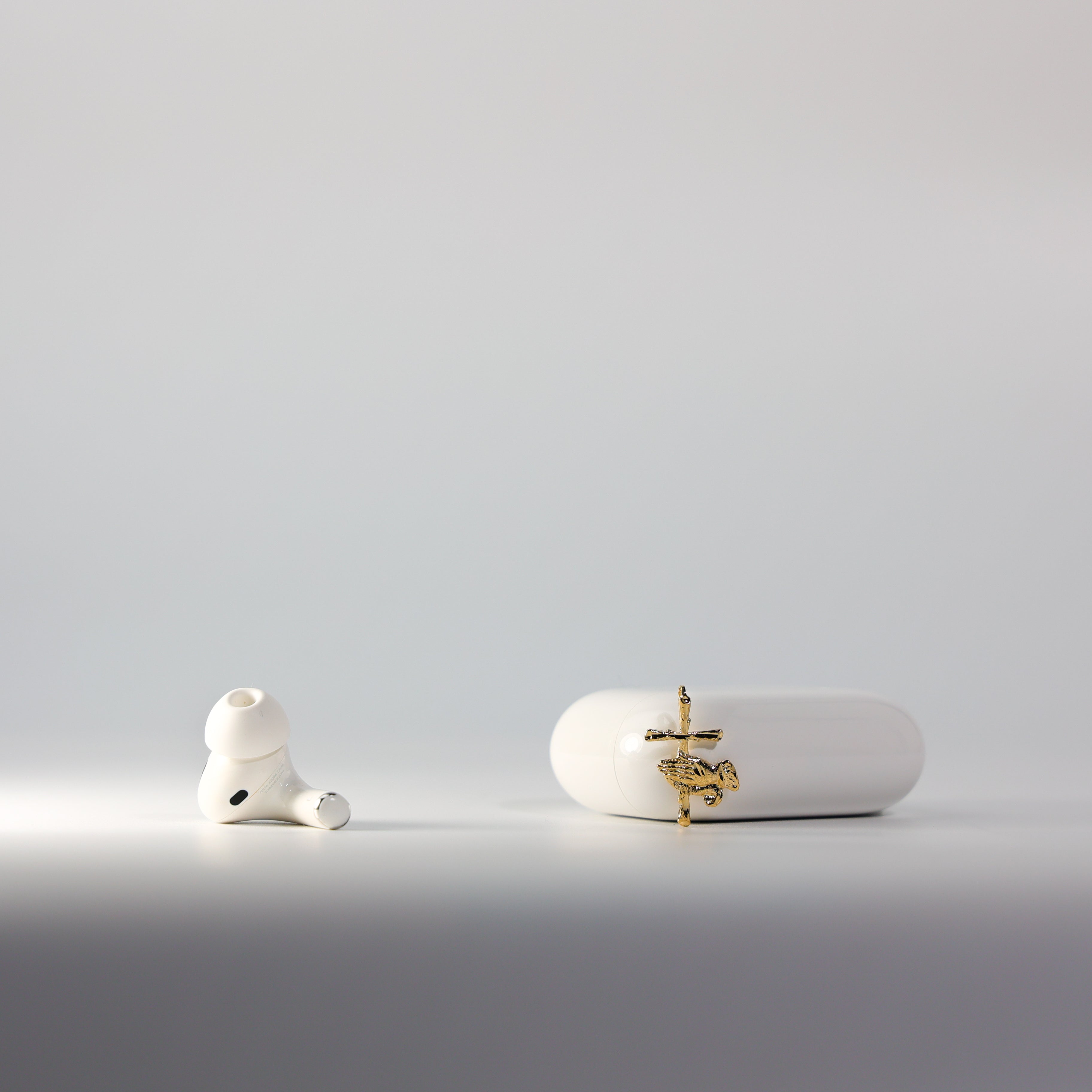 Gold Praying Hand with Cross Pendant Model-1480 - Charlie & Co. Jewelry