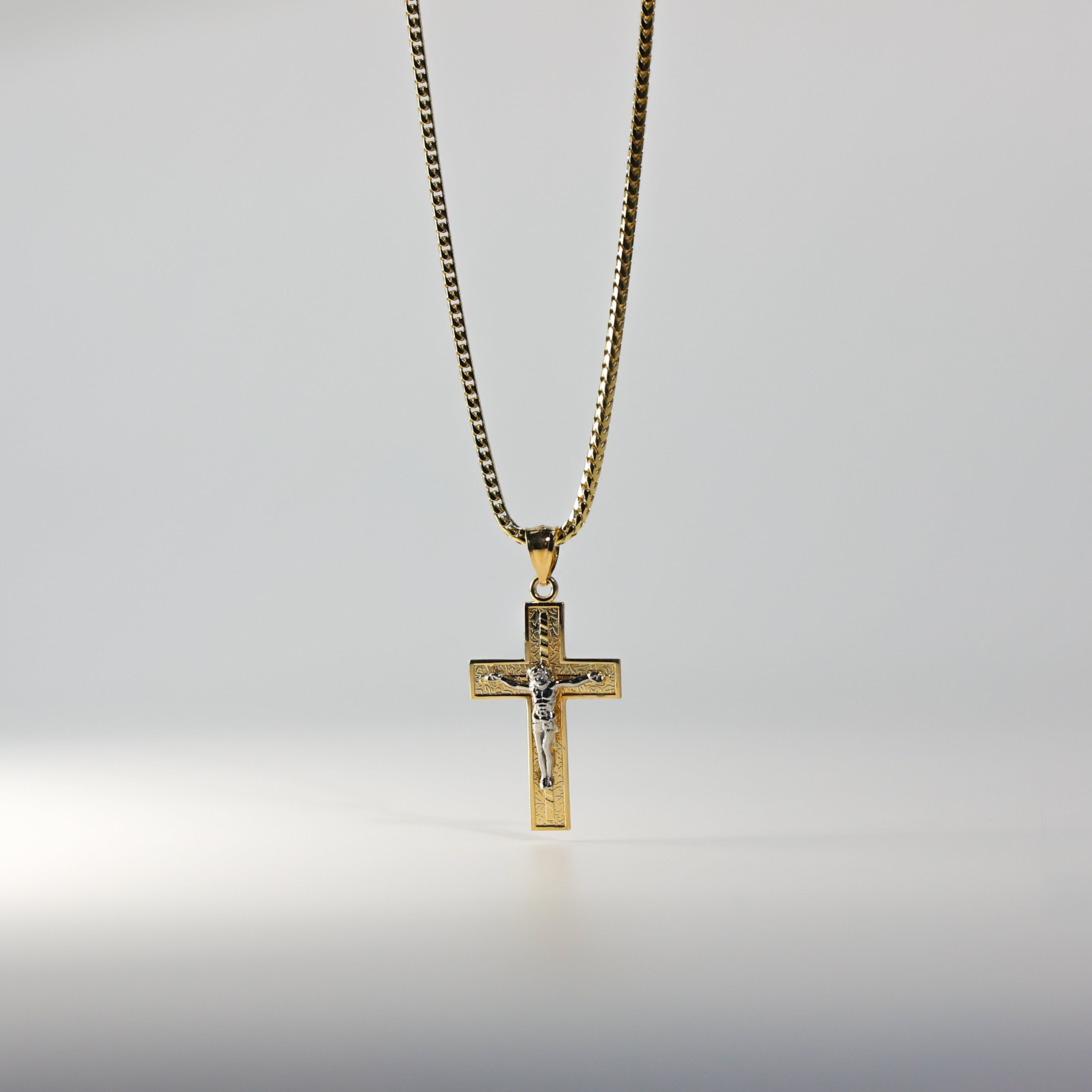 Gold Crucifix Cross Diamond Cut Pendant Model-0058 - Charlie & Co. Jewelry