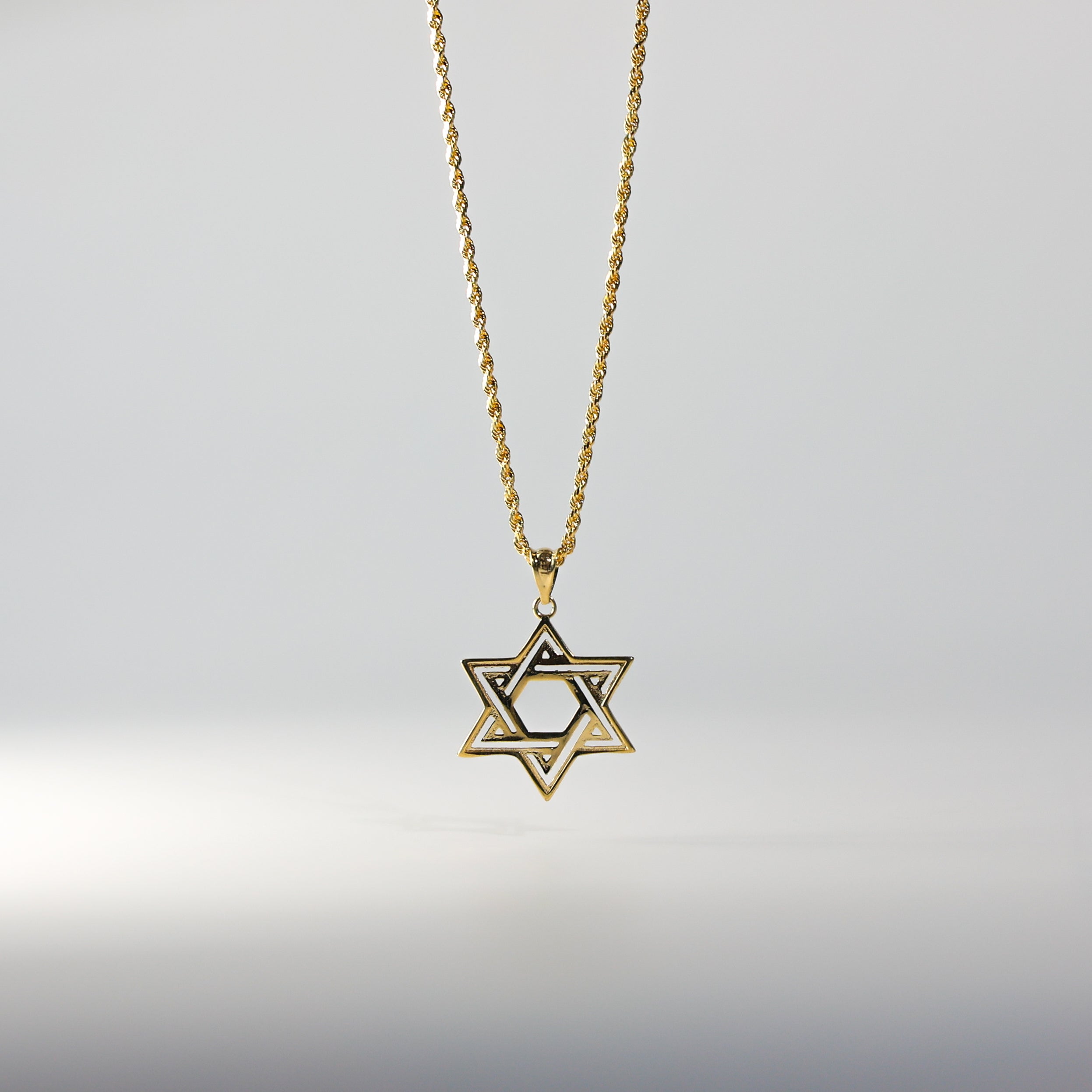 Gold Star of David Pendant Model-2239 - Charlie & Co. Jewelry