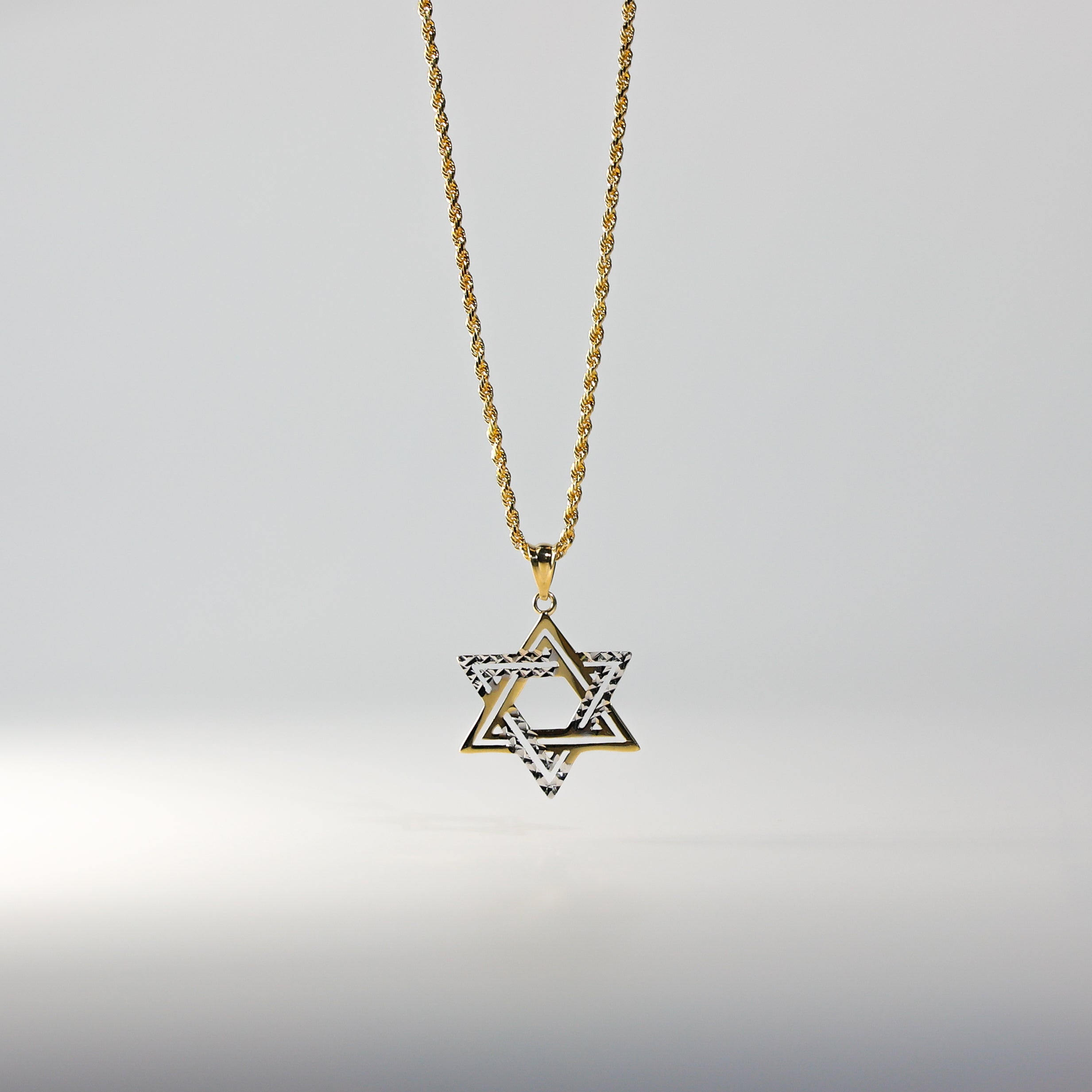 Gold Star of David Pendant Model-2239 - Charlie & Co. Jewelry