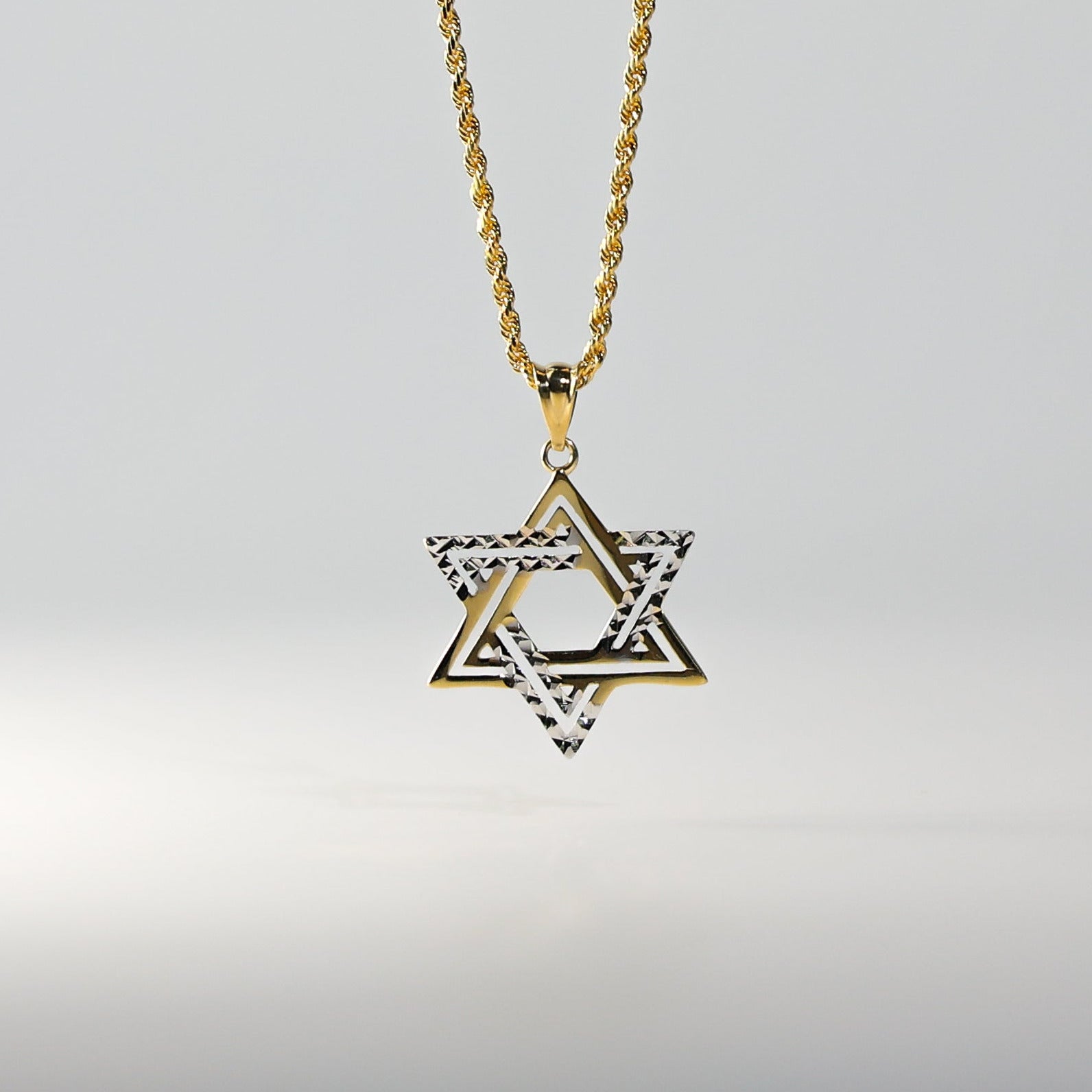 Gold Star of David Pendant Model-2239 - Charlie & Co. Jewelry