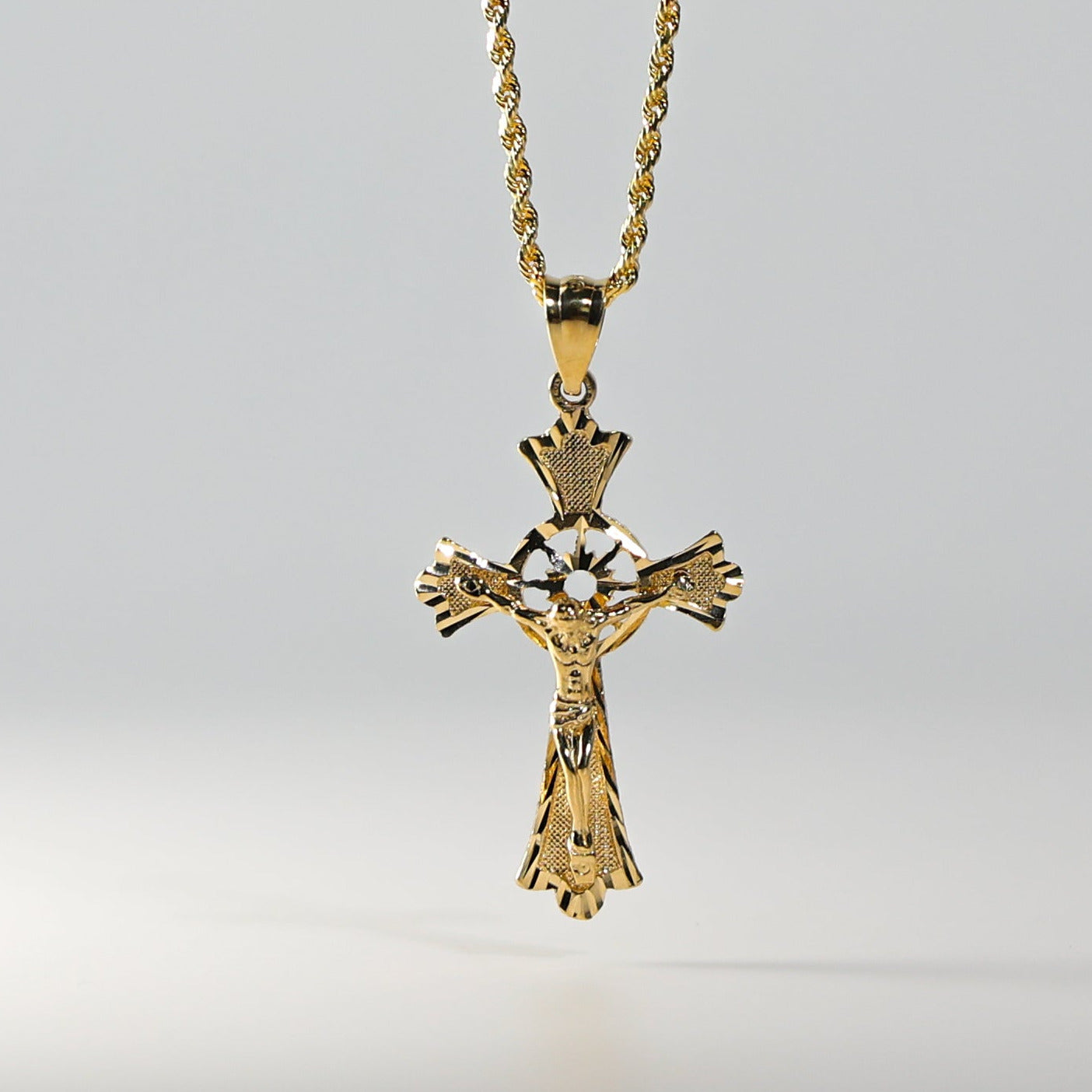 Gold Jesus Crucifix Cross Pendant Model-1004 - Charlie & Co. Jewelry