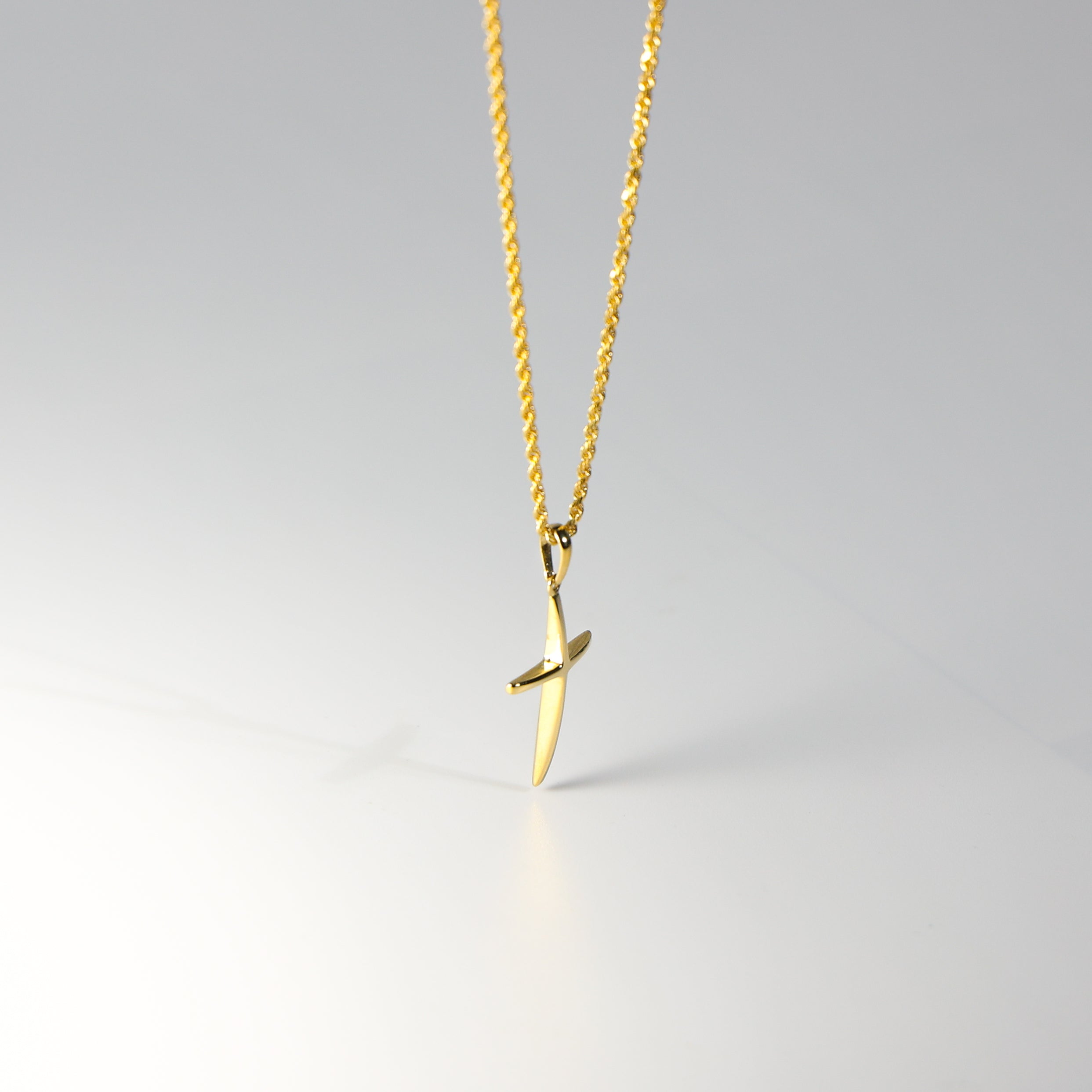 Dainty Gold Classic Cross Religious Pendant - Charlie & Co. Jewelry