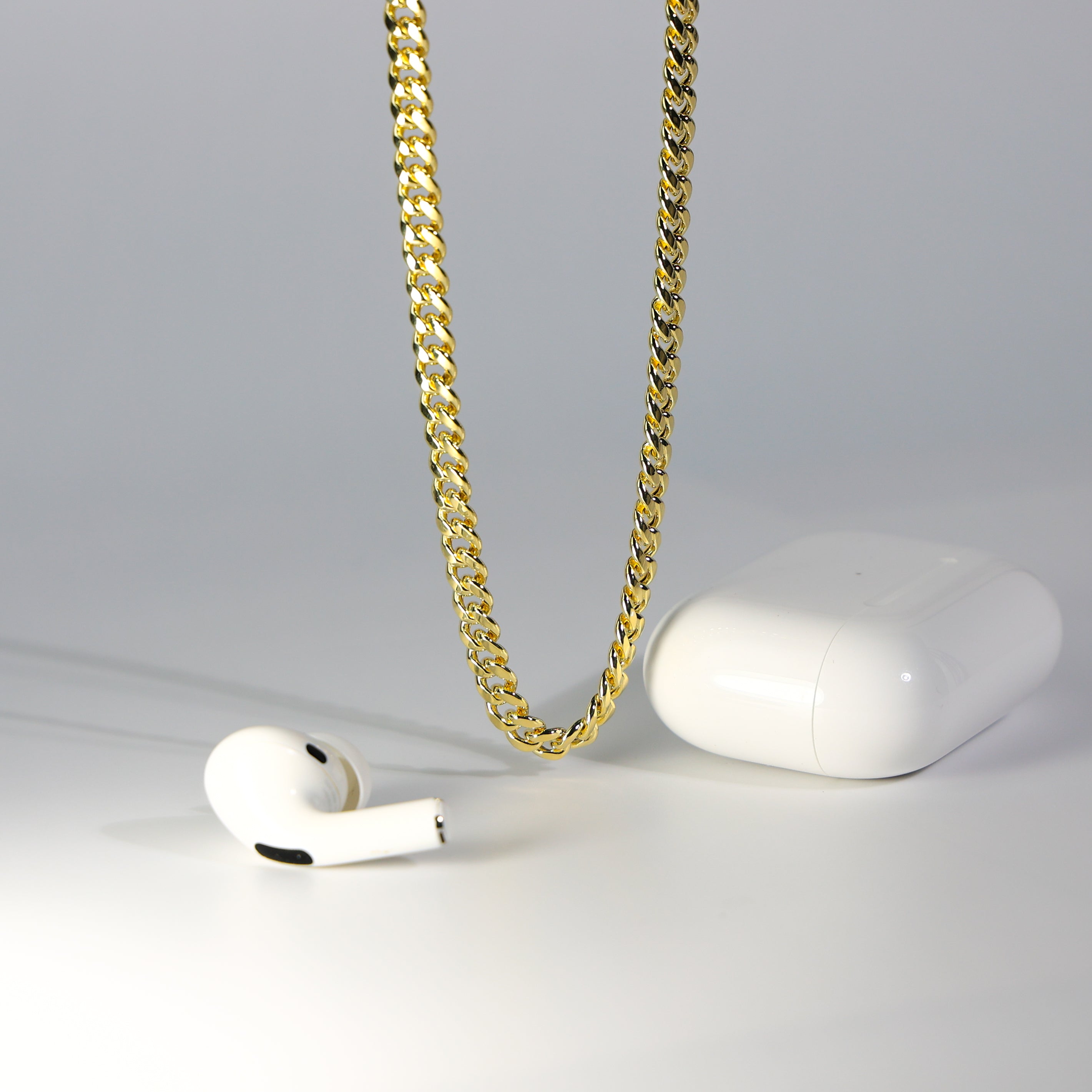Gold 5.7mm Hollow Miami Cuban Chain Model-0541 - Charlie & Co. Jewelry
