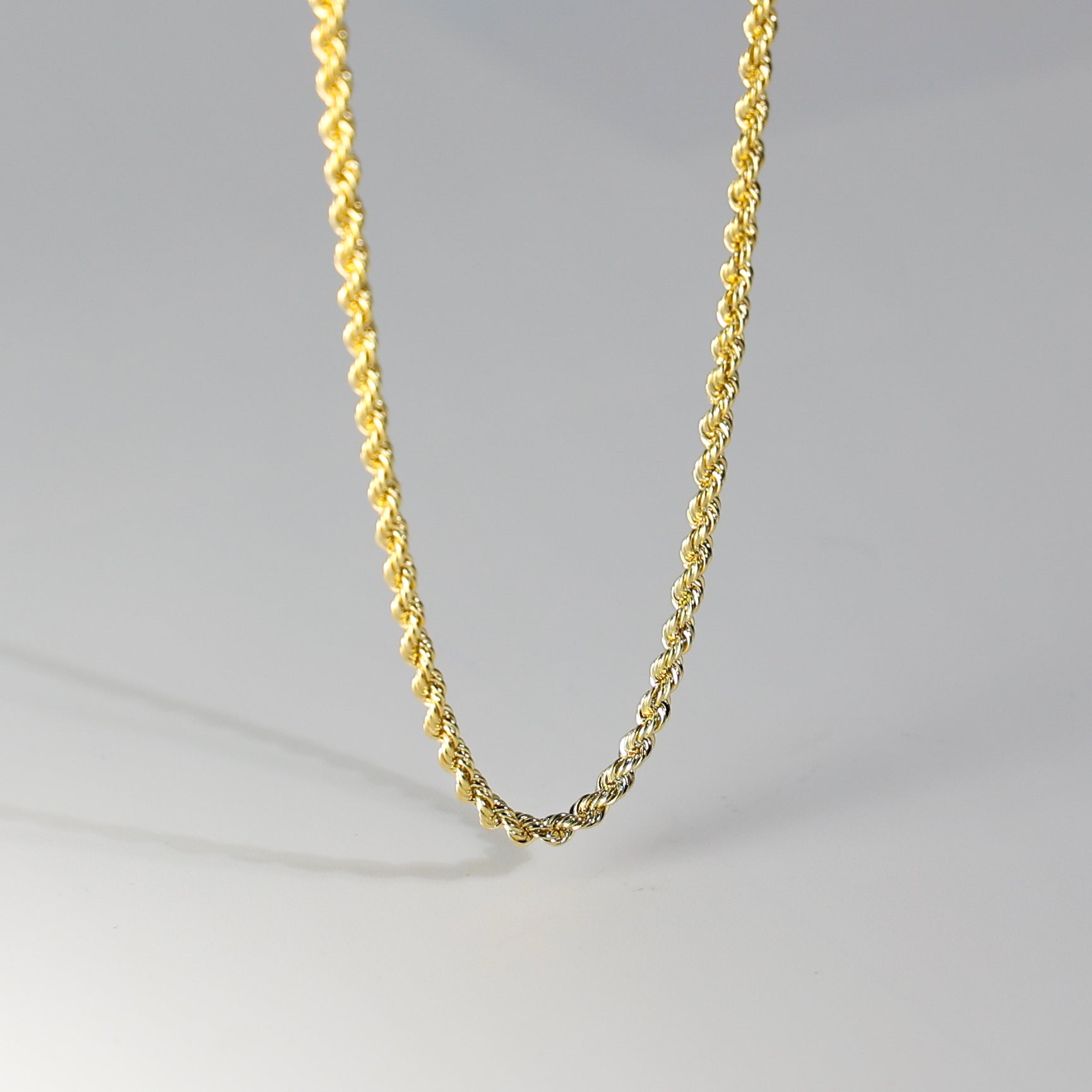 Gold 2.5mm Hollow Rope Chain Model-0436 - Charlie & Co. Jewelry
