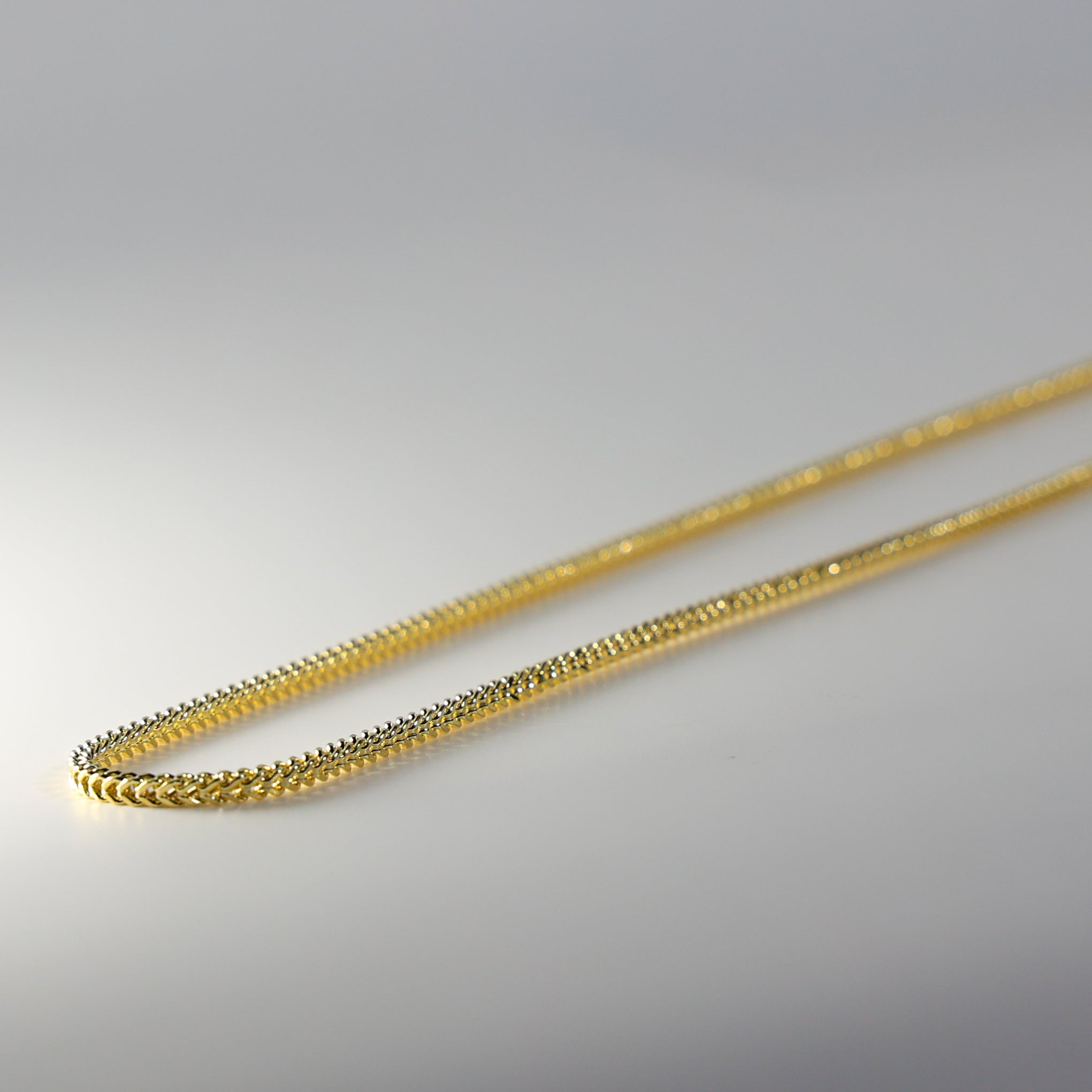 Gold 2.7mm Hollow Square Franco Chain Model-0535 - Charlie & Co. Jewelry