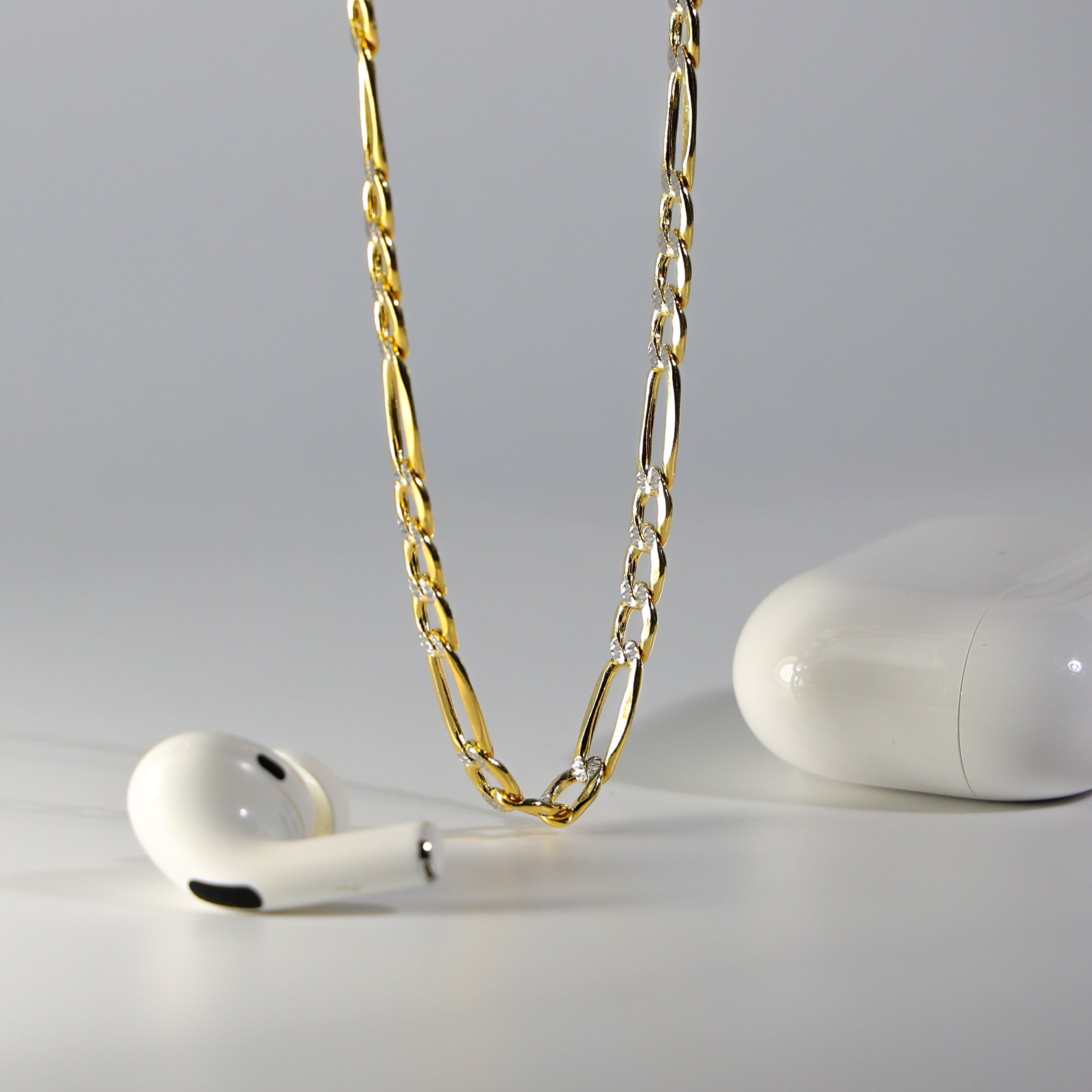 Gold 6.5mm Hollow Figaro Chain Model-0411 - Charlie & Co. Jewelry
