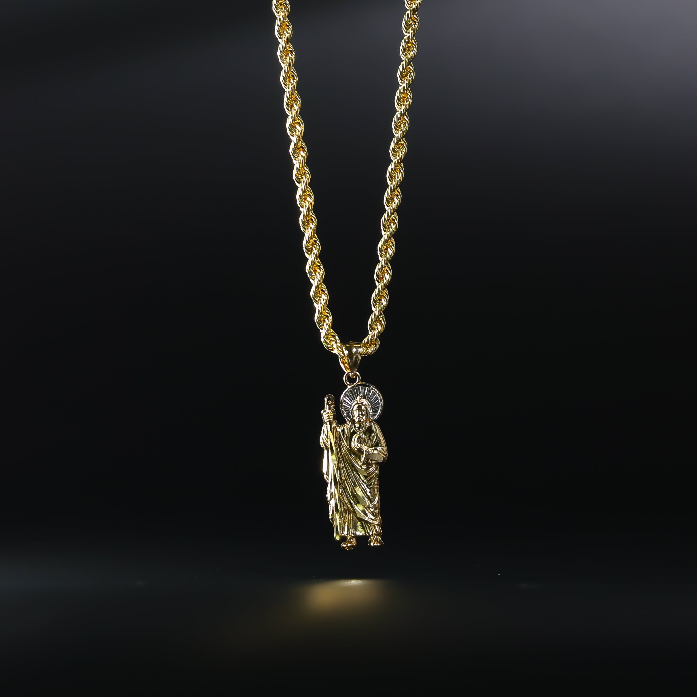 Gold St. Jude Standing Pendant Model-0100 - Charlie & Co. Jewelry