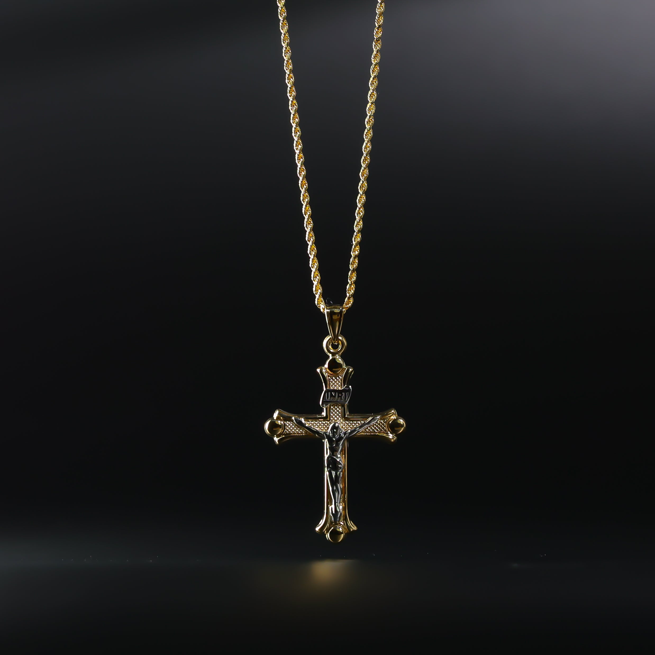 Bold Gold Crucifix Cross Religious Pendant - Charlie & Co. Jewelry