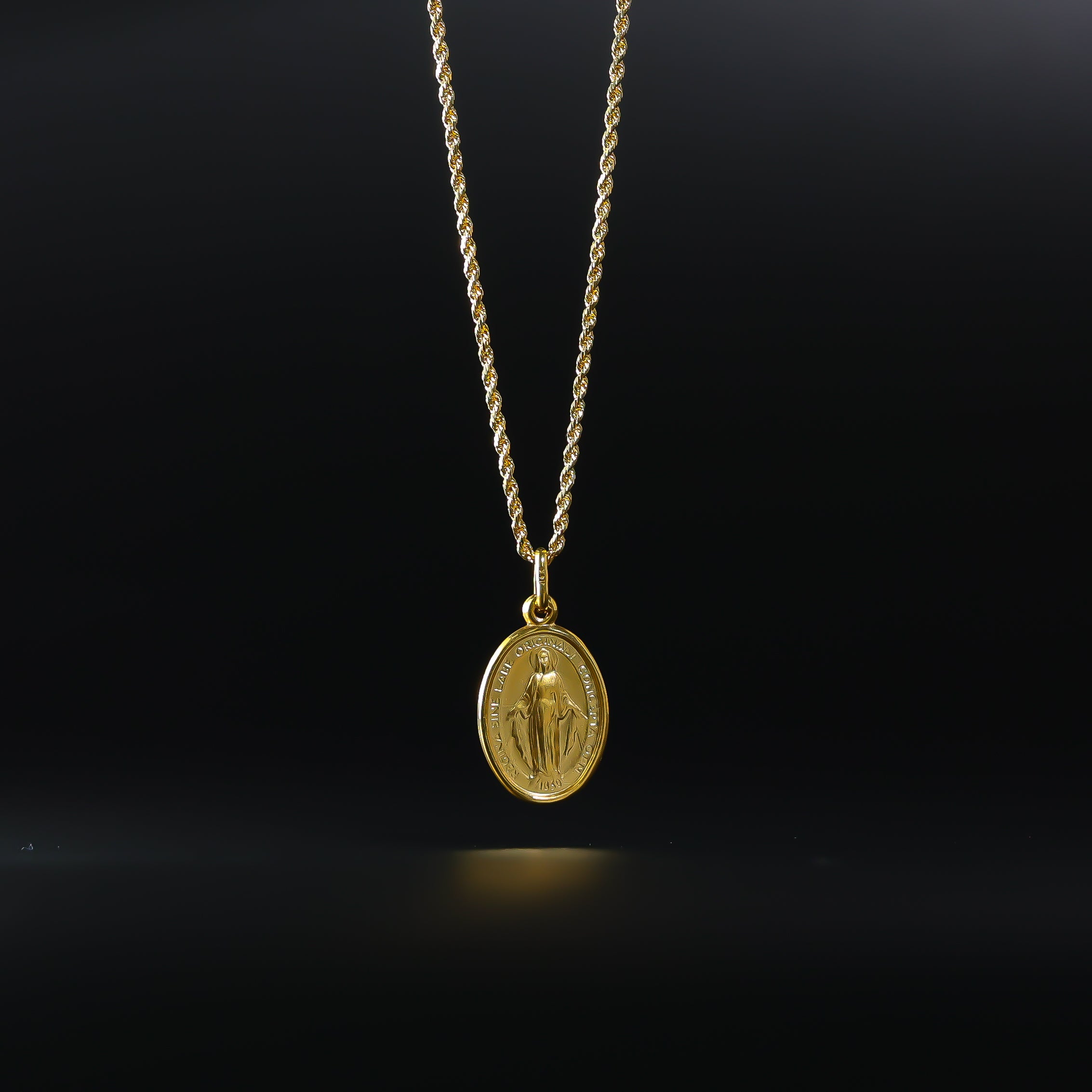 Gold Virgin Mary Religious Pendant Model-2074 - Charlie & Co. Jewelry