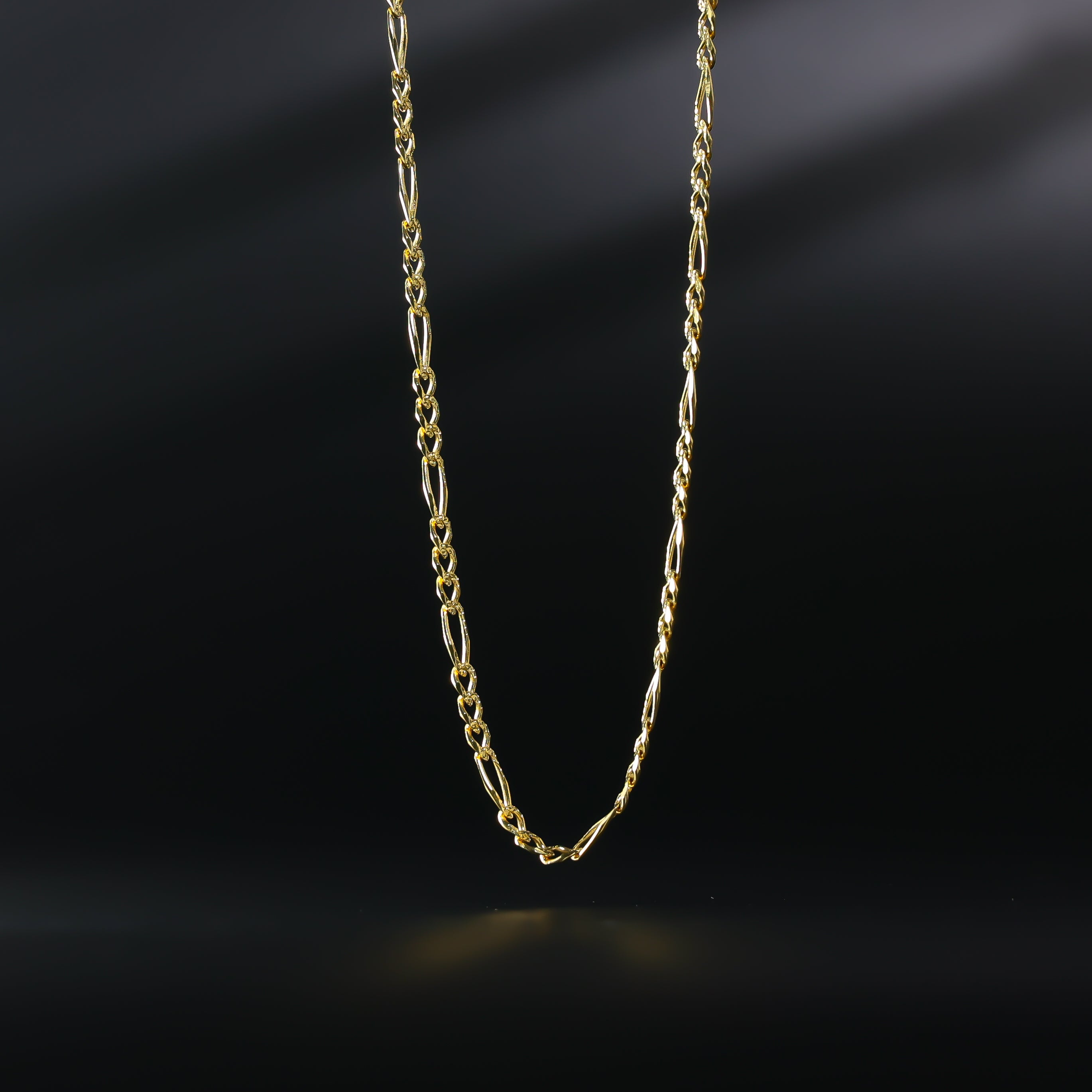 Gold Solid Figaro Chain With 4mm Width Model-0353 - Charlie & Co. Jewelry