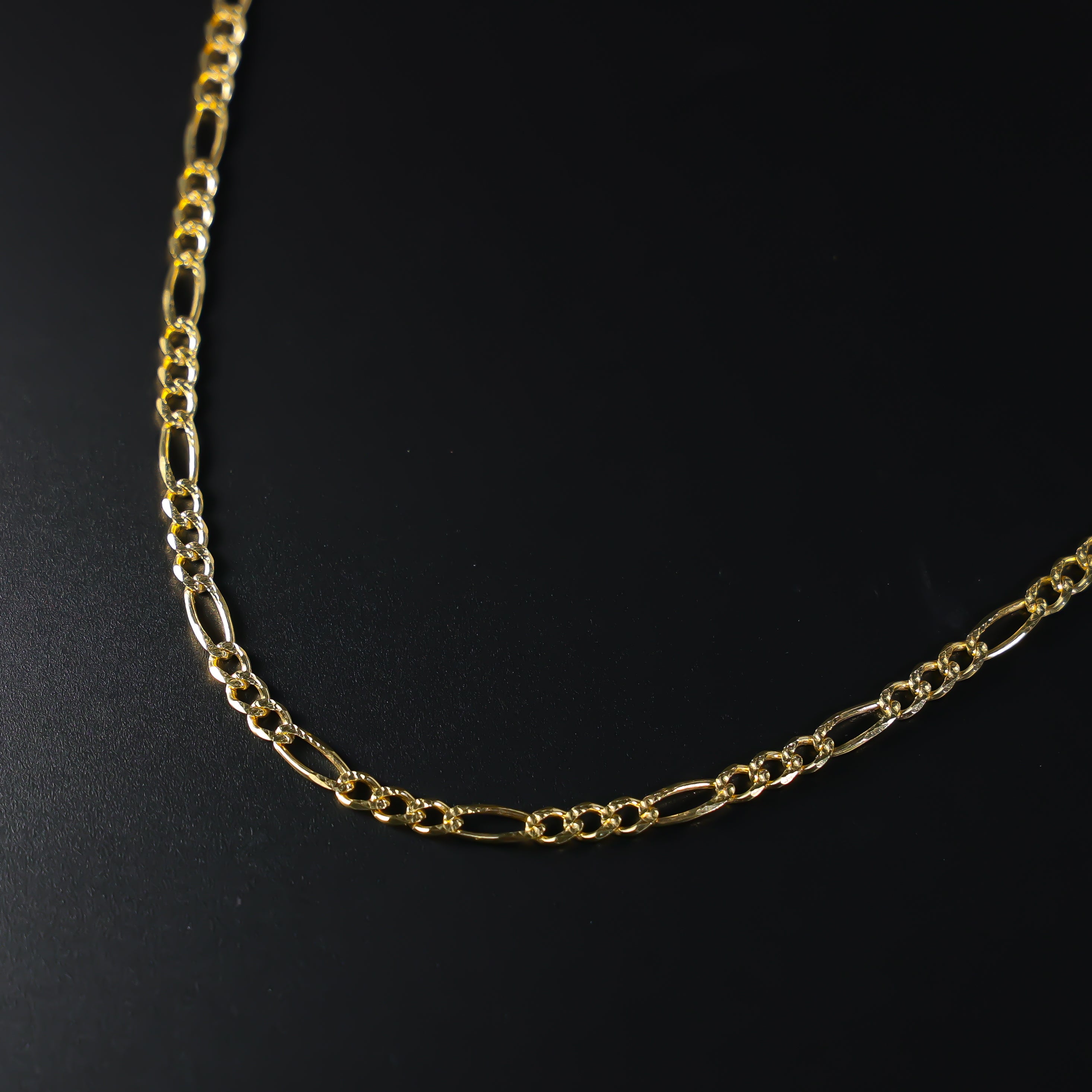 Gold 4mm Solid Figaro Chain Model-0353 - Charlie & Co. Jewelry