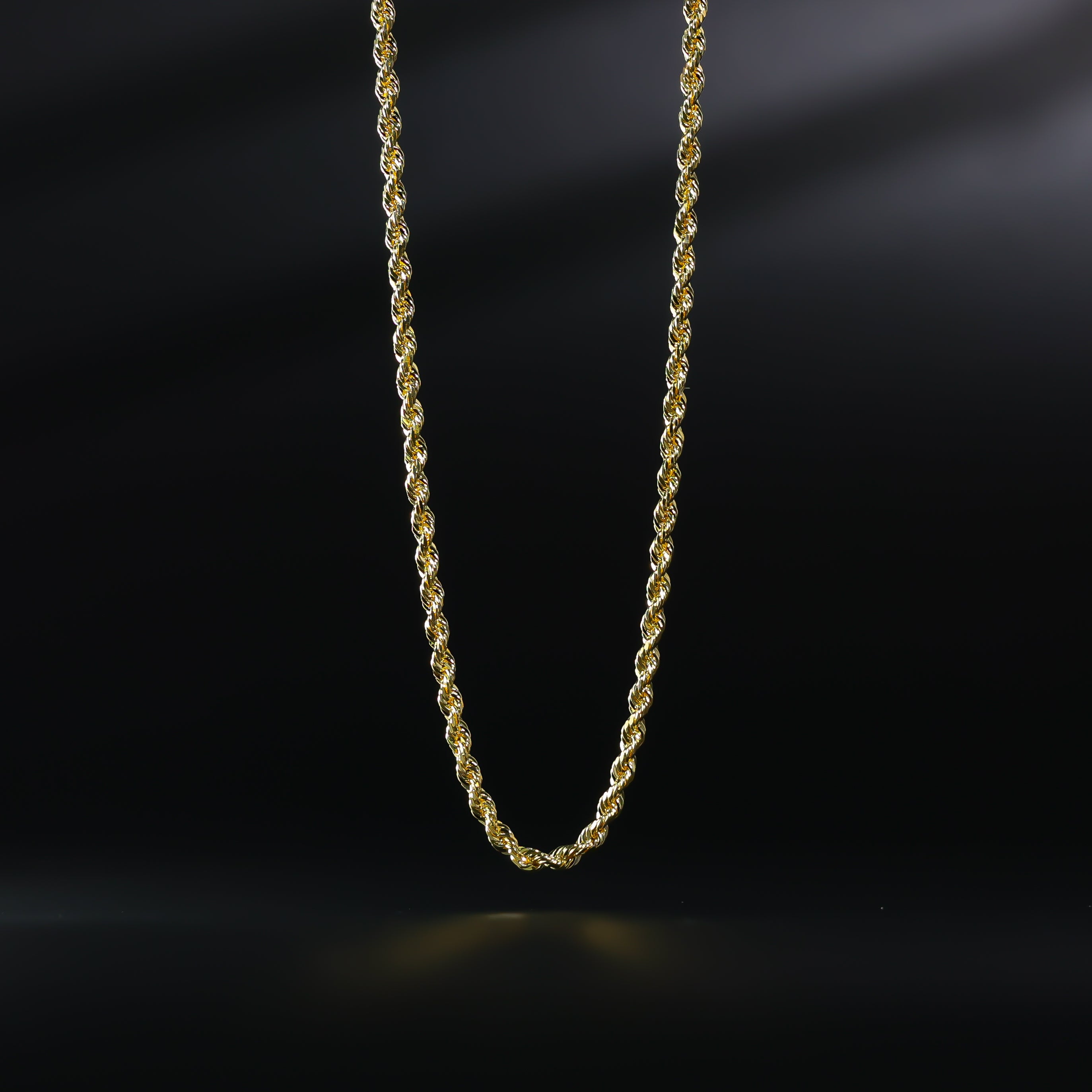 Gold Diamond Cut 3mm Solid Rope Chain Model-0387 - Charlie & Co. Jewelry