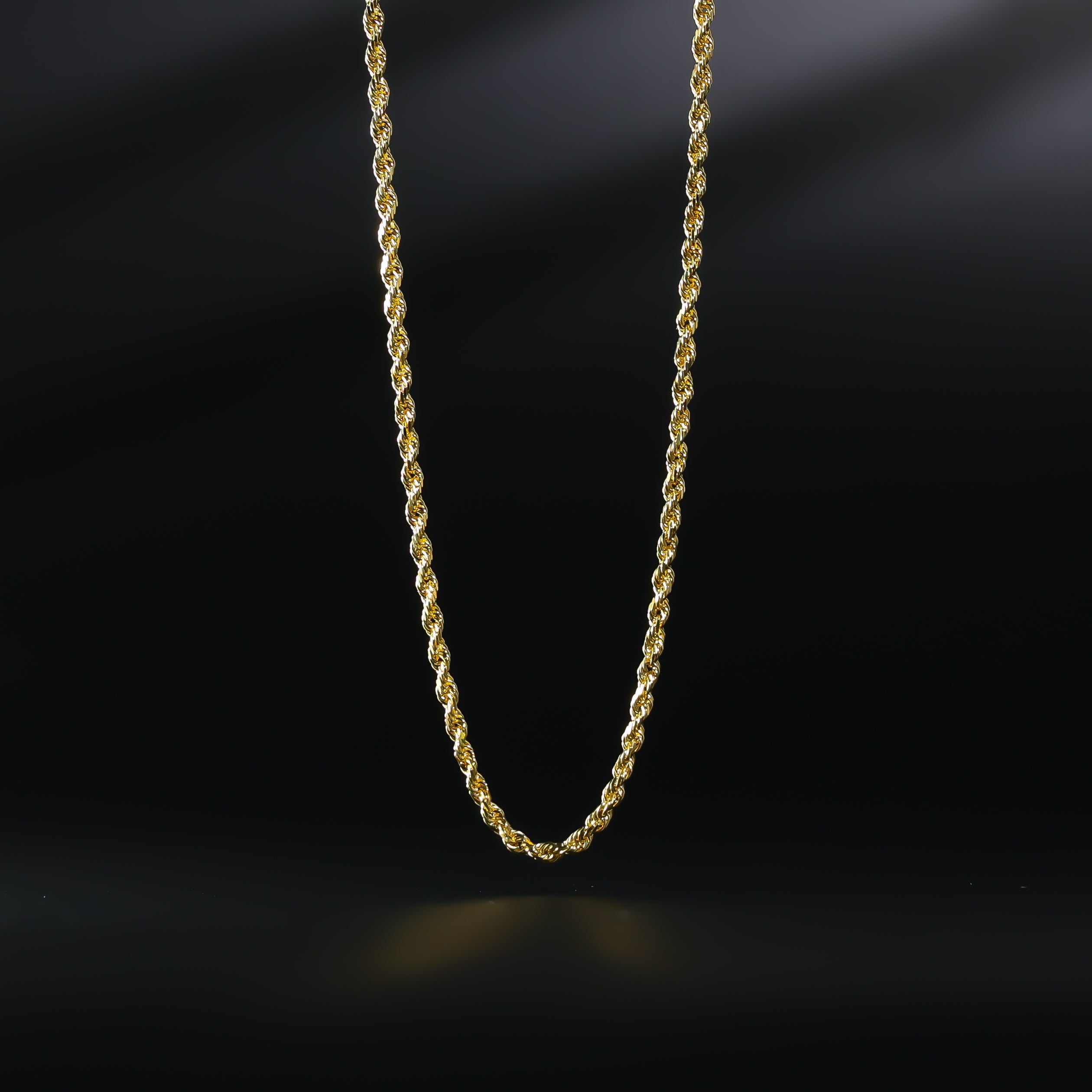 Gold Diamond Cut 2.5mm Solid Rope Chain Model-0388 - Charlie & Co. Jewelry