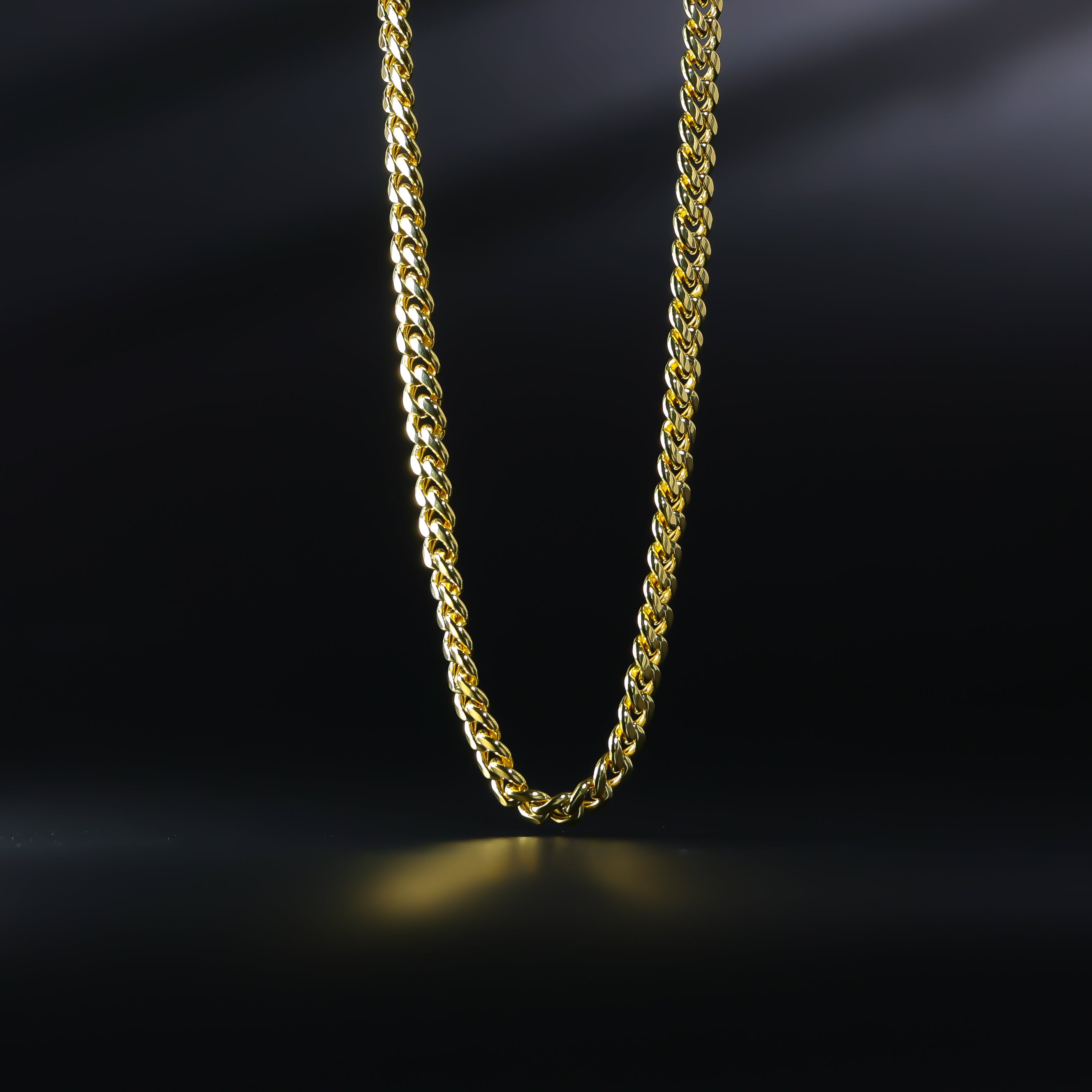 Gold 5.7mm Hollow Miami Cuban Chain Model-0541 - Charlie & Co. Jewelry