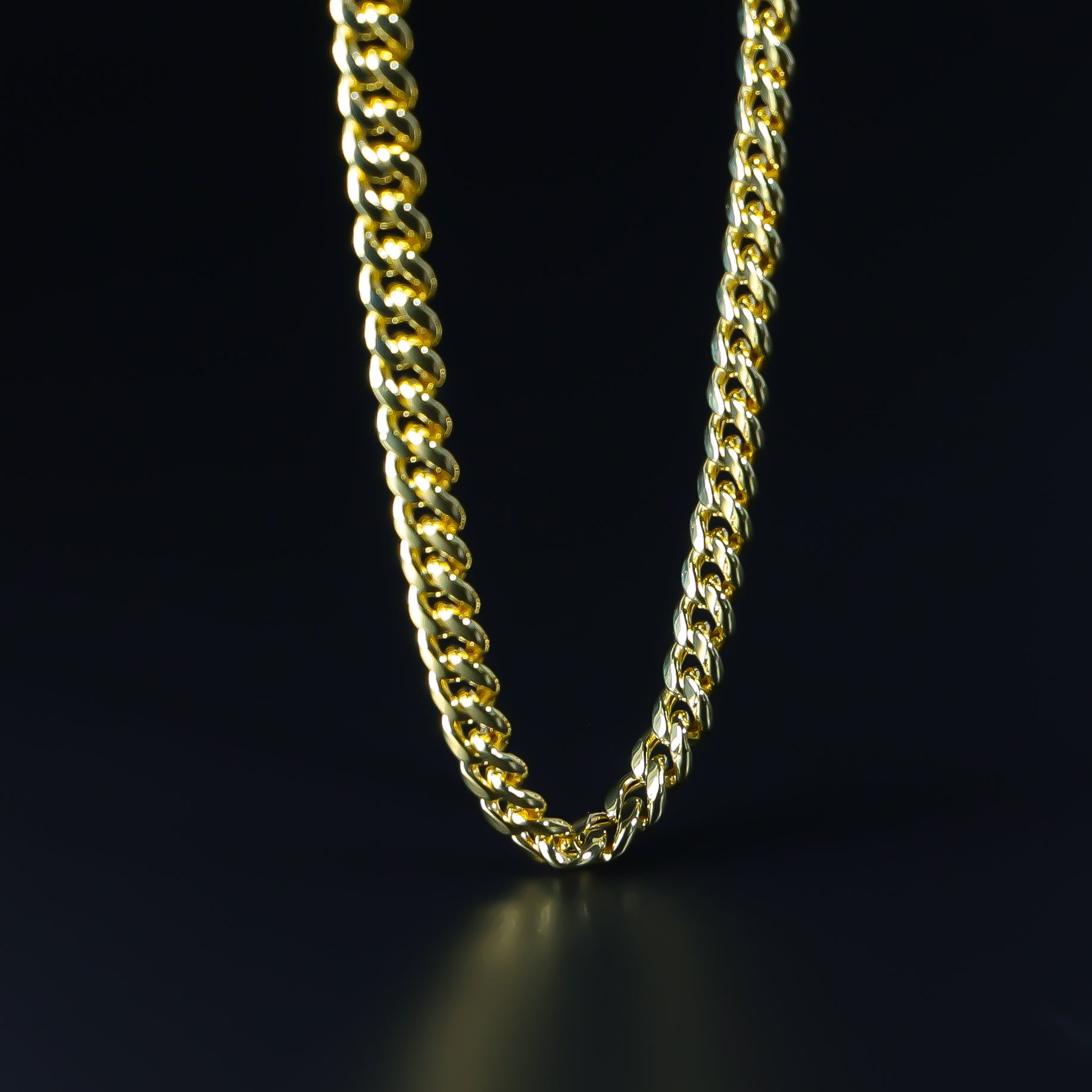 Gold 5.7mm Hollow Miami Cuban Chain Model-0541 - Charlie & Co. Jewelry