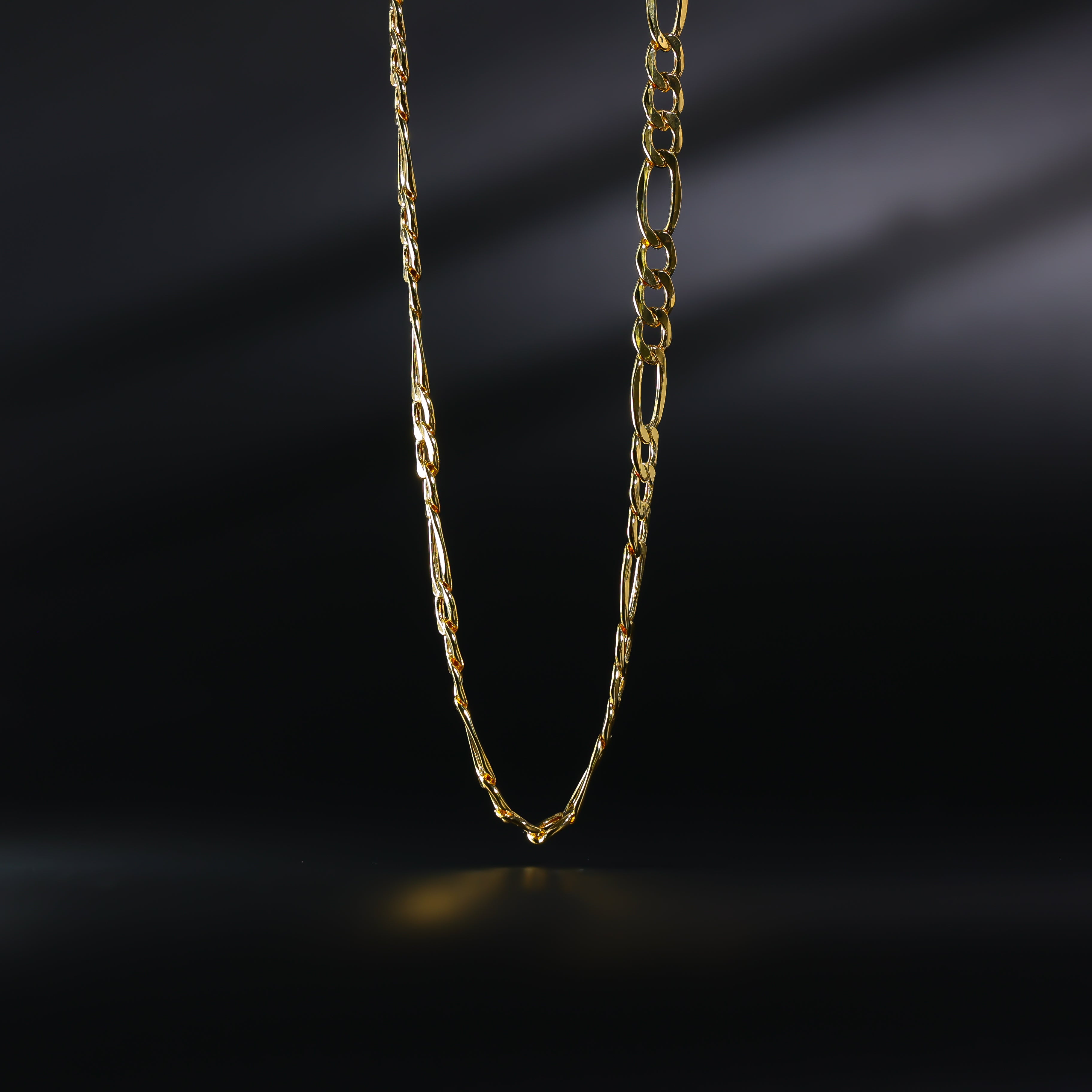 Gold Hollow Figaro Chain With 7.2mm Width Model-0410 - Charlie & Co. Jewelry