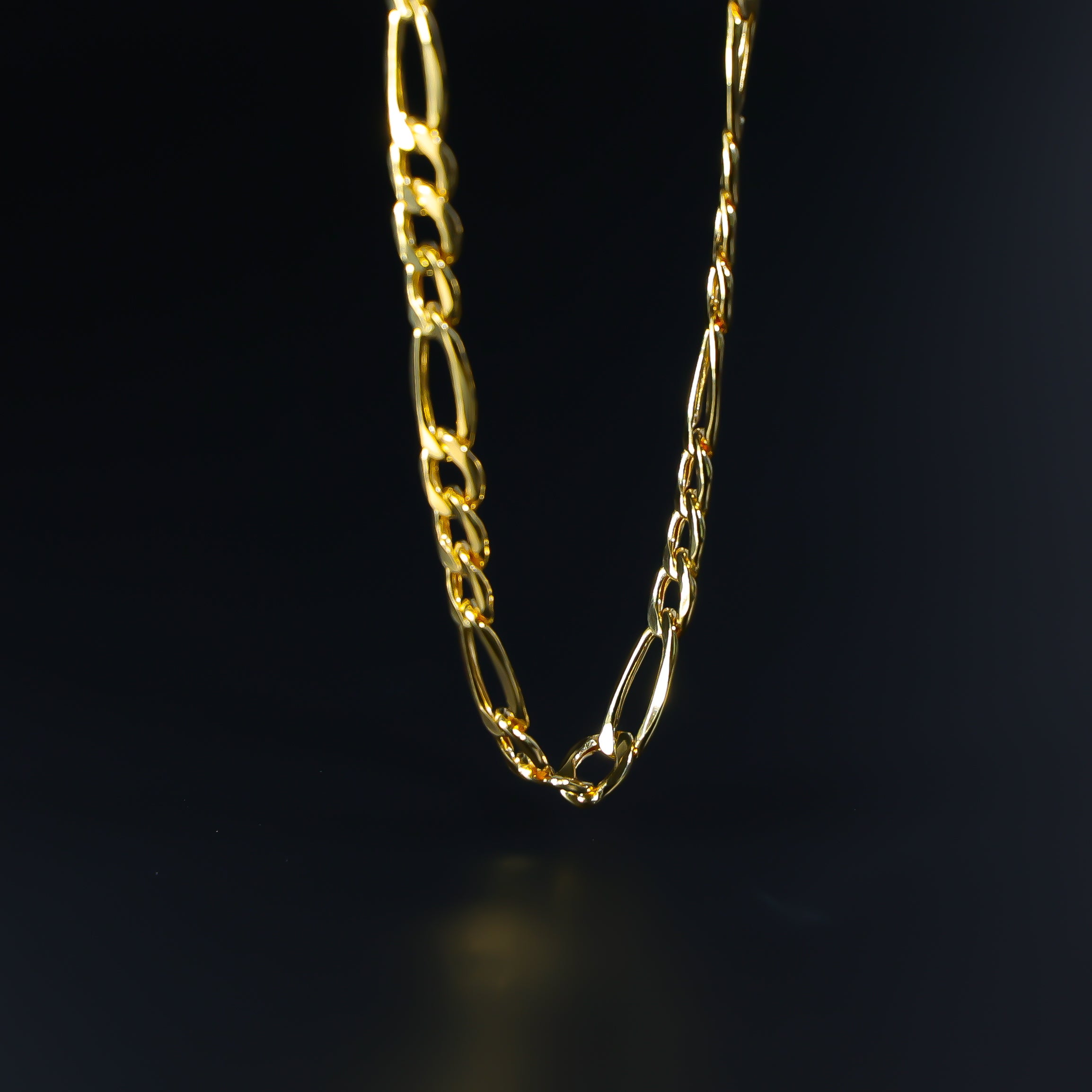 Gold 7.2mm Hollow Figaro Chain Model-0410 - Charlie & Co. Jewelry