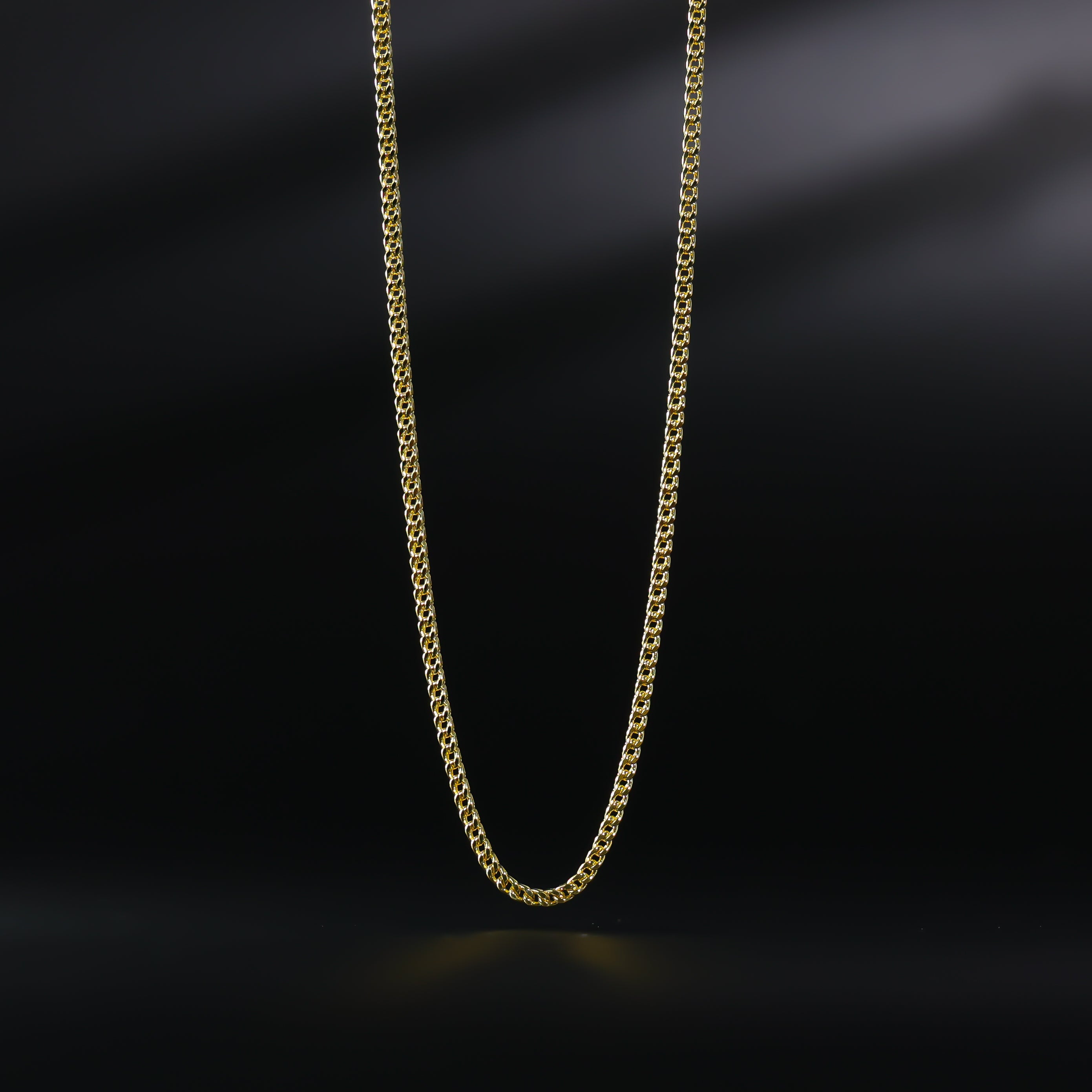 Gold 2.7mm Hollow Square Franco Chain Model-0535 - Charlie & Co. Jewelry