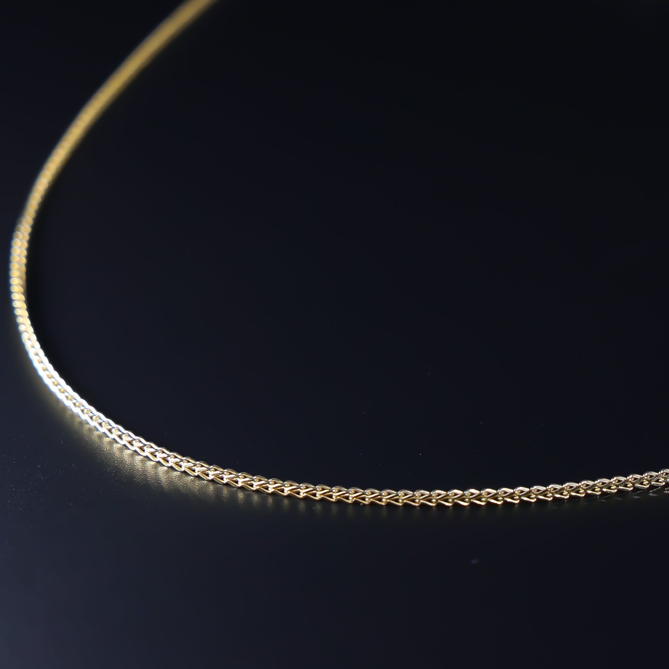 Gold 1.7mm Hollow Square Franco Chain Model-0460 - Charlie & Co. Jewelry