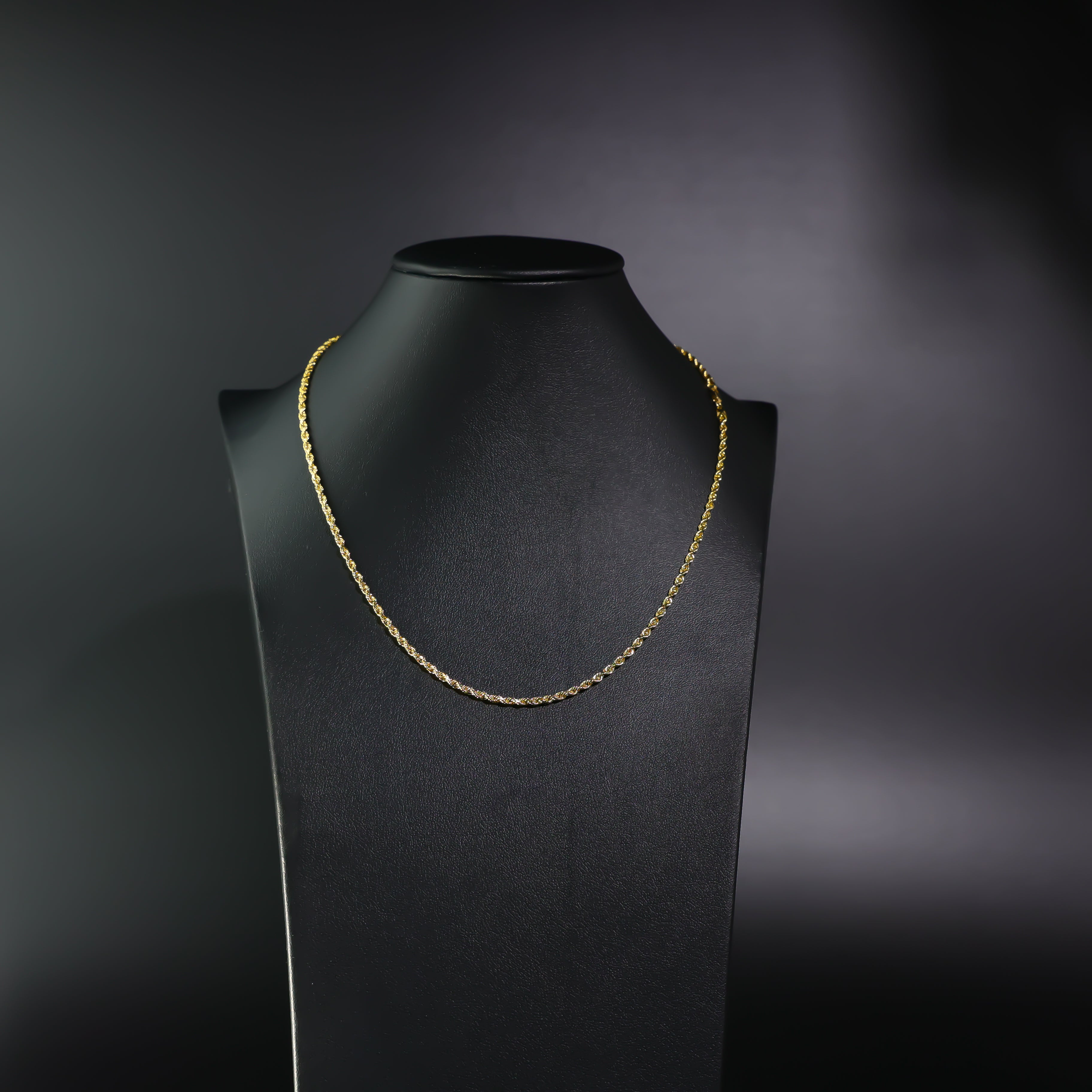 Gold Diamond Cut 2.5mm Solid Rope Chain Model-0388 - Charlie & Co. Jewelry