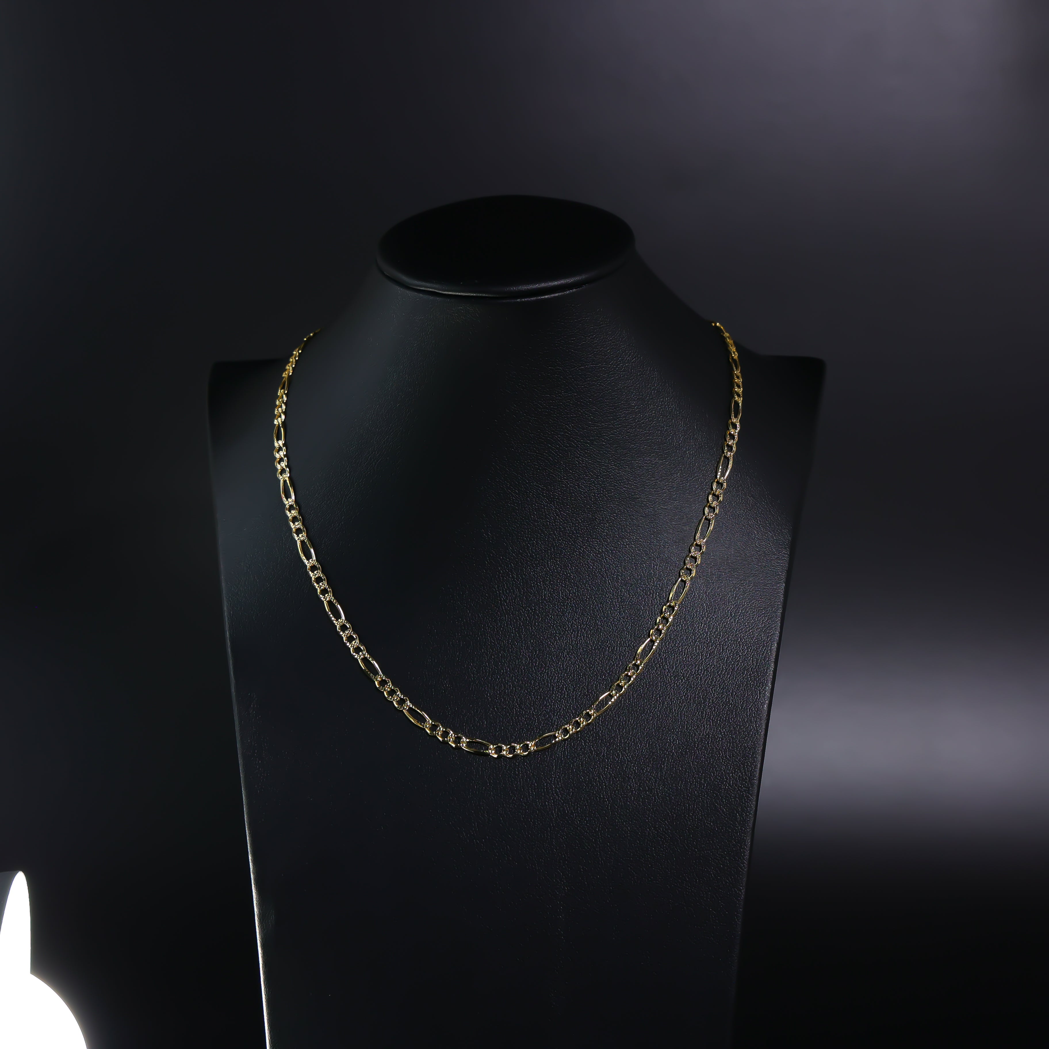 Gold 4mm Solid Figaro Chain Model-0353 - Charlie & Co. Jewelry