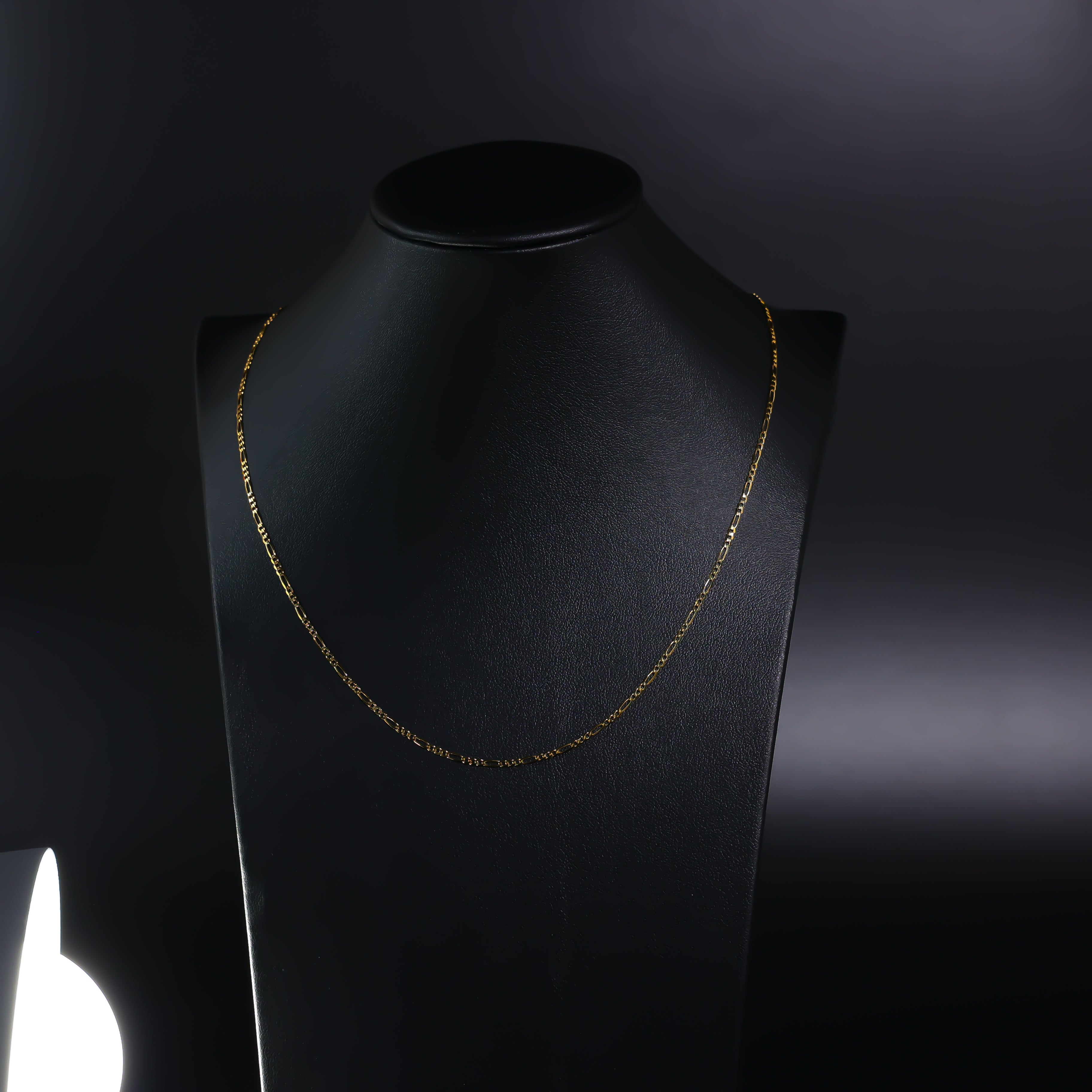 Gold 2mm Solid Figaro Chain Model-0105 - Charlie & Co. Jewelry