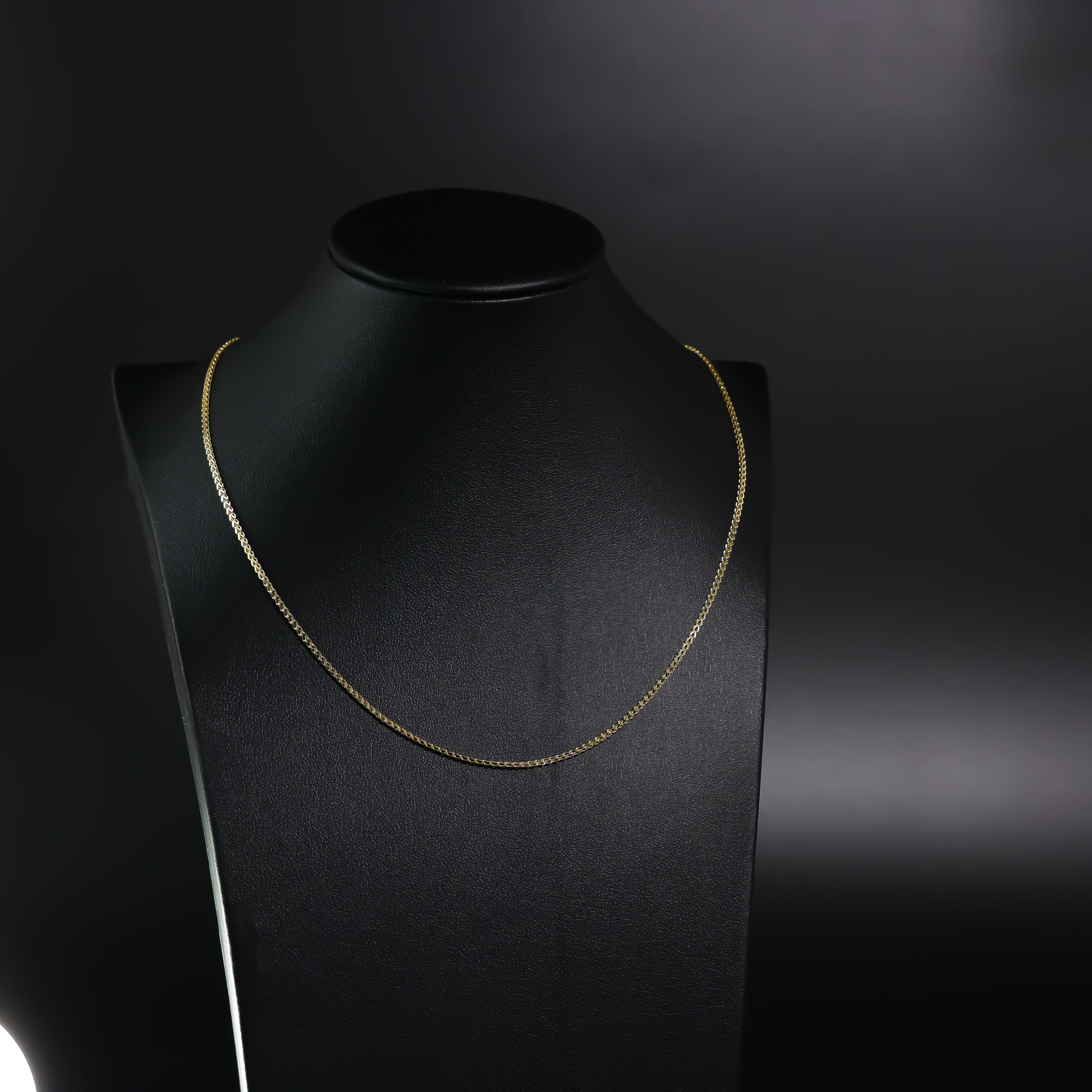 Gold 1.7mm Hollow Square Franco Chain Model-0460 - Charlie & Co. Jewelry