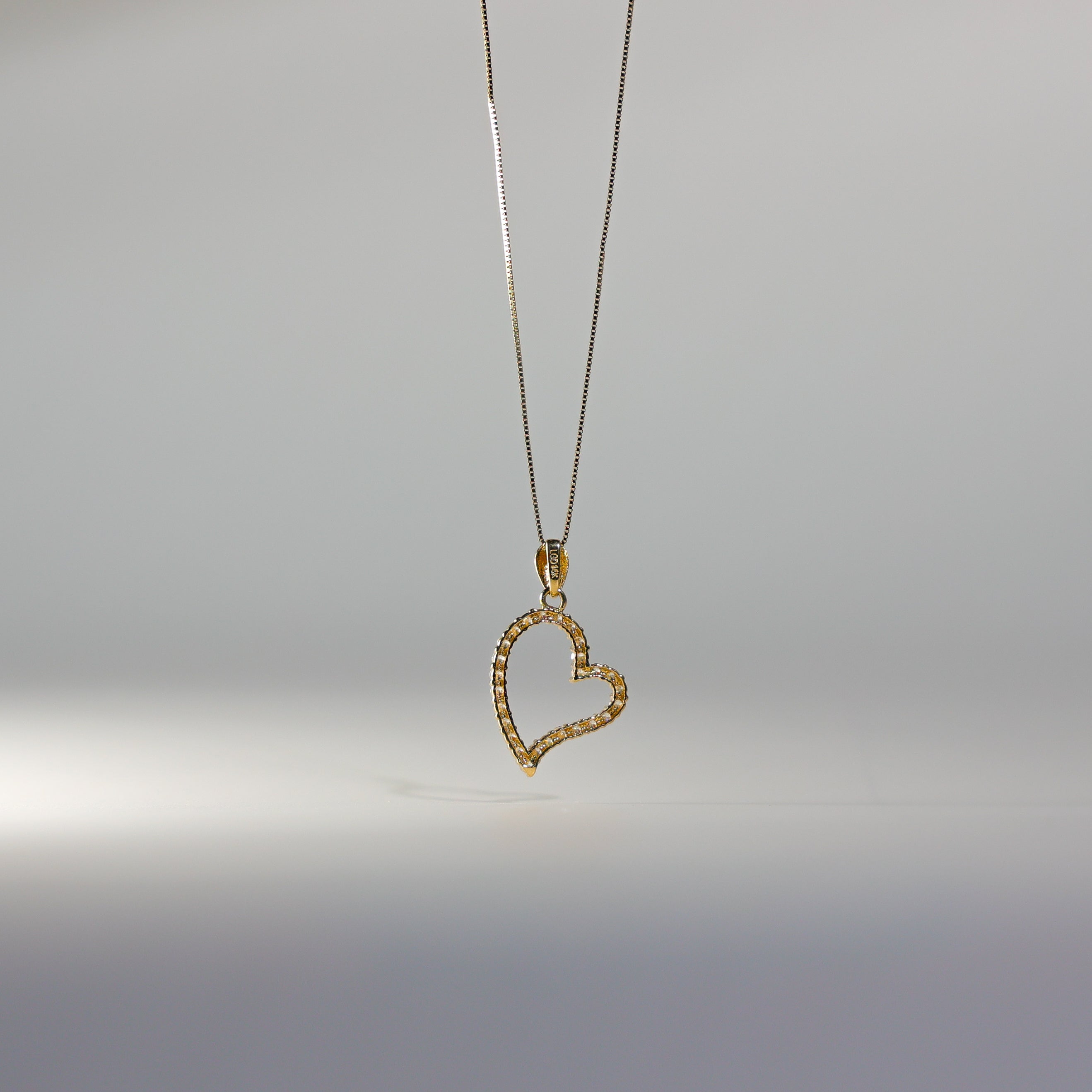 Gold Open Heart CZ Pendant Model-583 - Charlie & Co. Jewelry