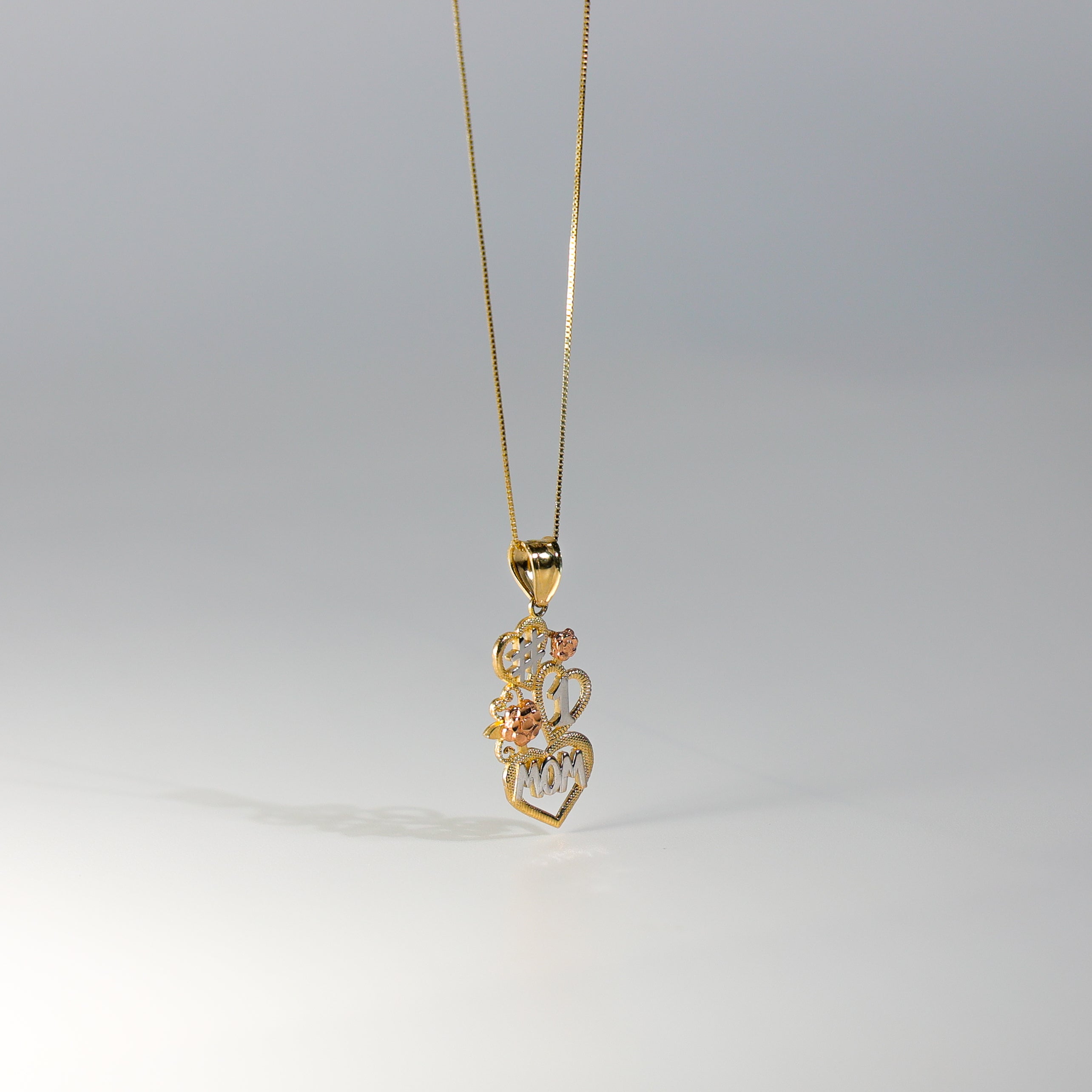 Gold #1 Mom Heart Pendant - Charlie & Co. Jewelry
