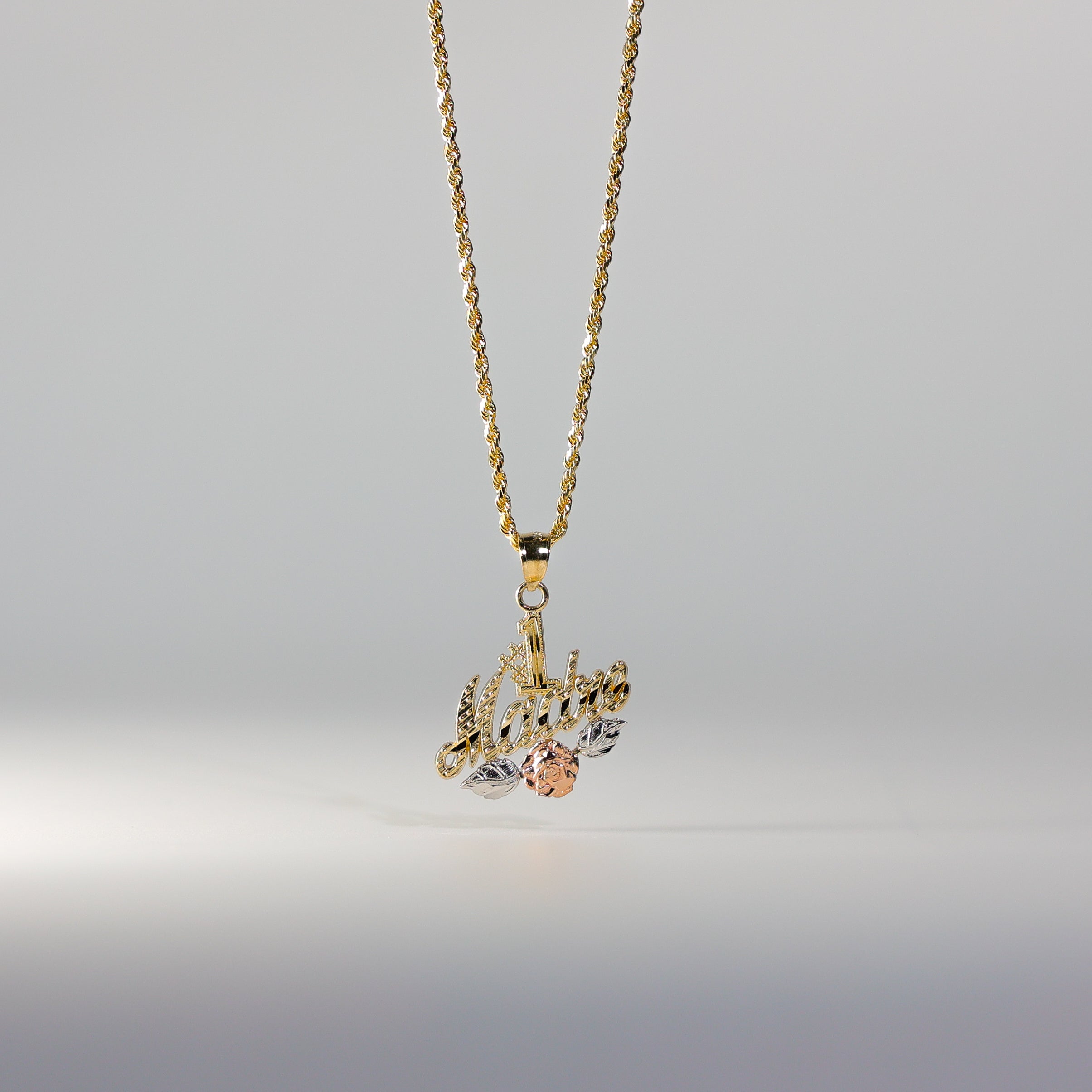 Gold Number One Madre Pendant Model-2390 - Charlie & Co. Jewelry