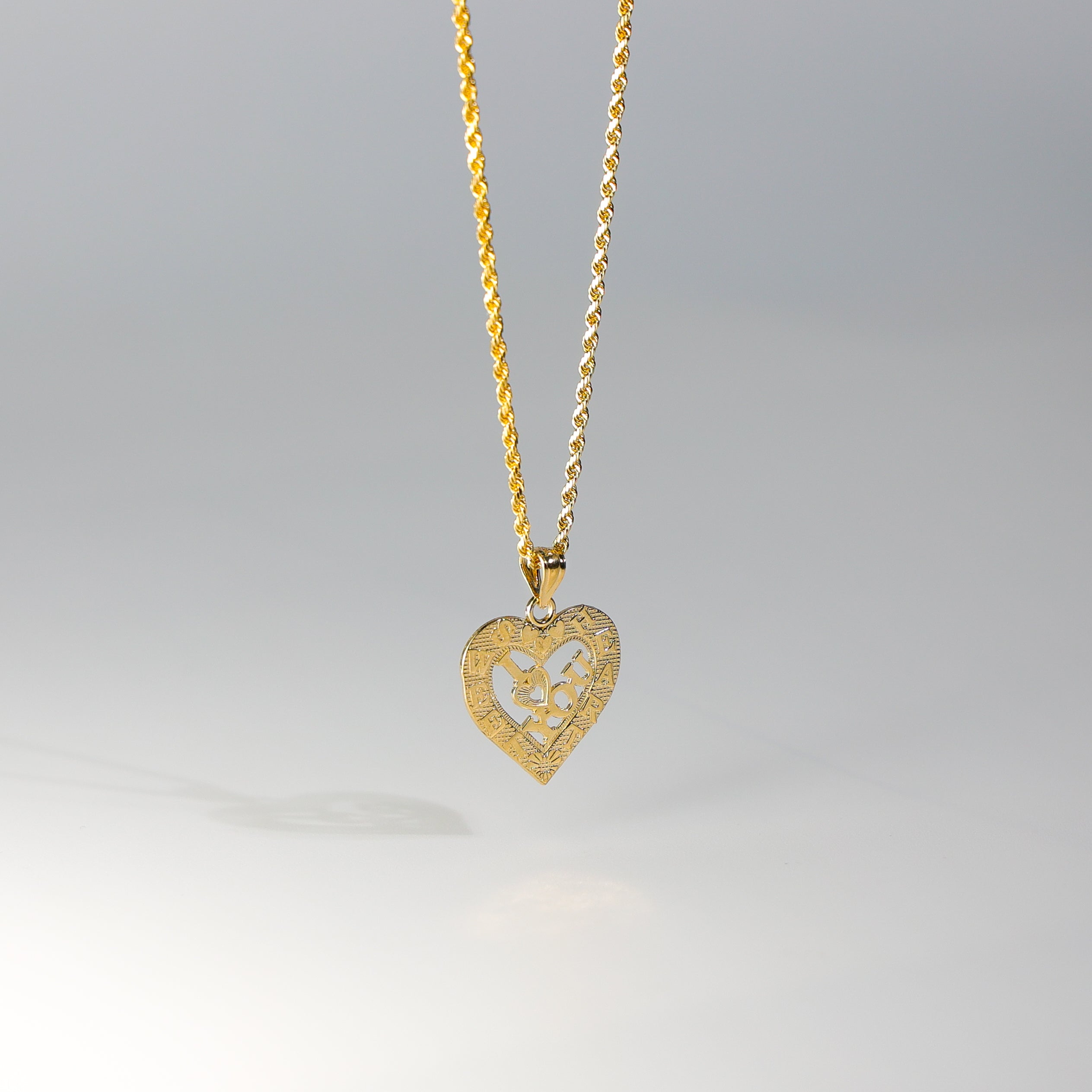 14K Gold I Love You Heart Pendant - Charlie & Co. Jewelry