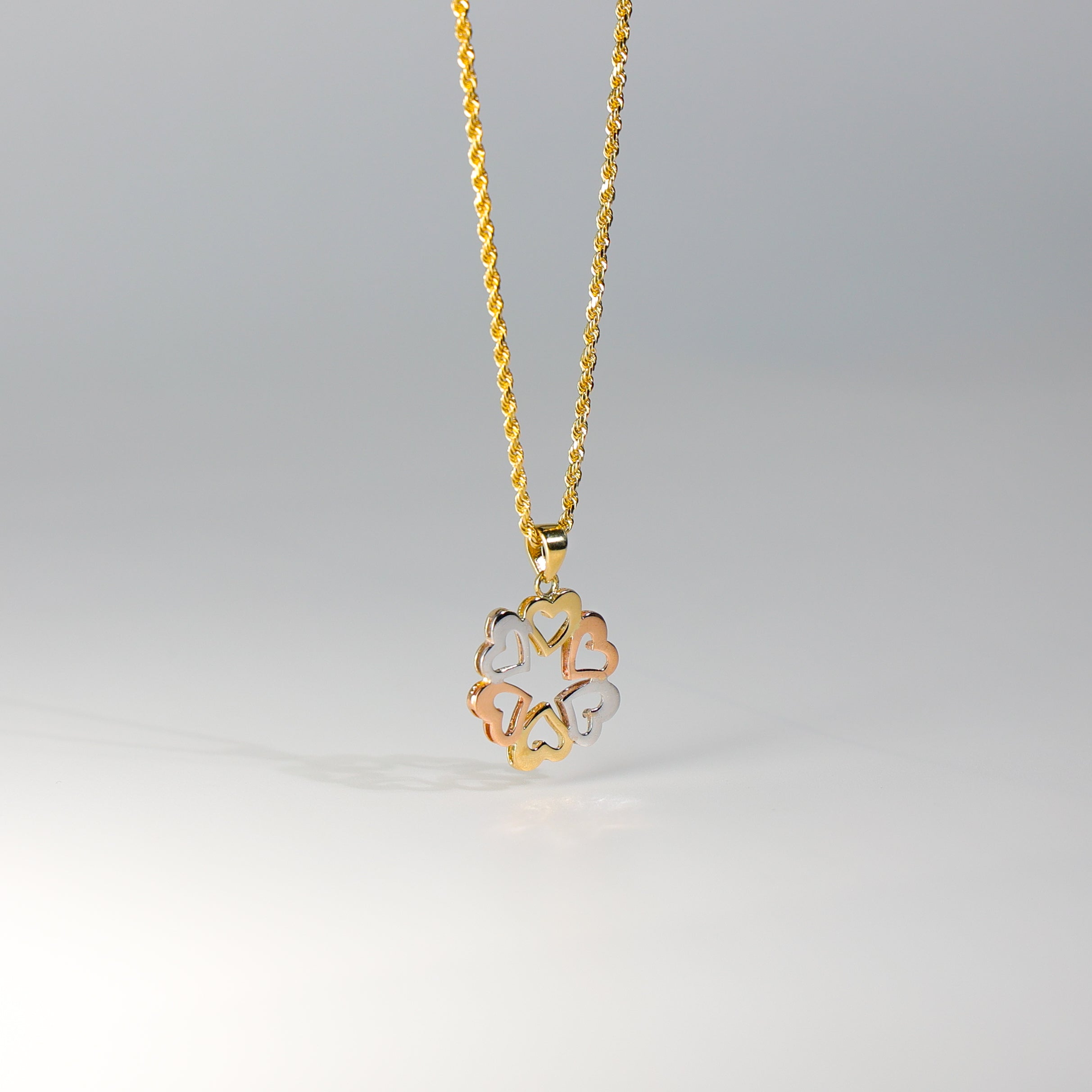 Dainty Gold Six Hearts Pendant Model-2386 - Charlie & Co. Jewelry