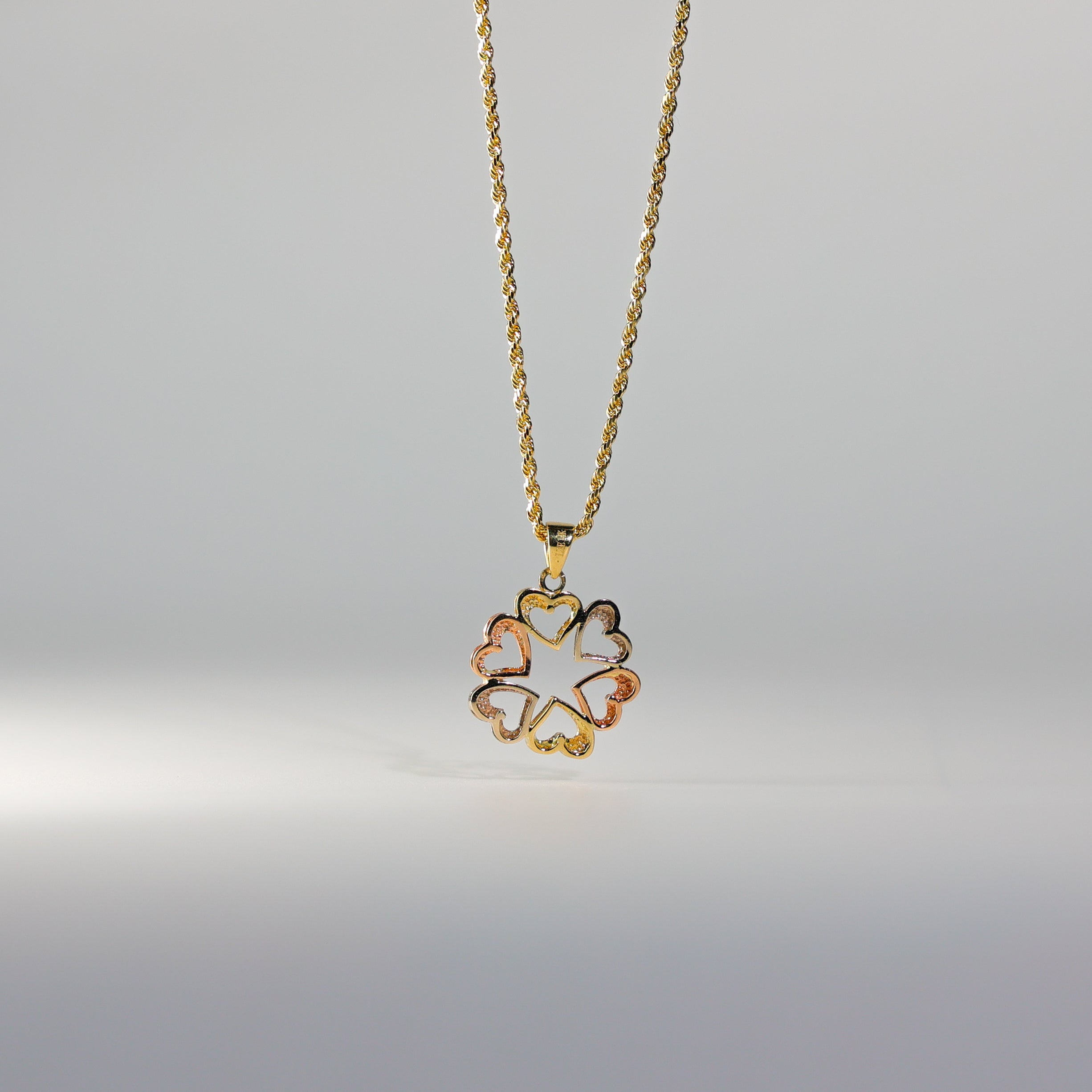 Dainty Gold Six Hearts Pendant Model-2386 - Charlie & Co. Jewelry