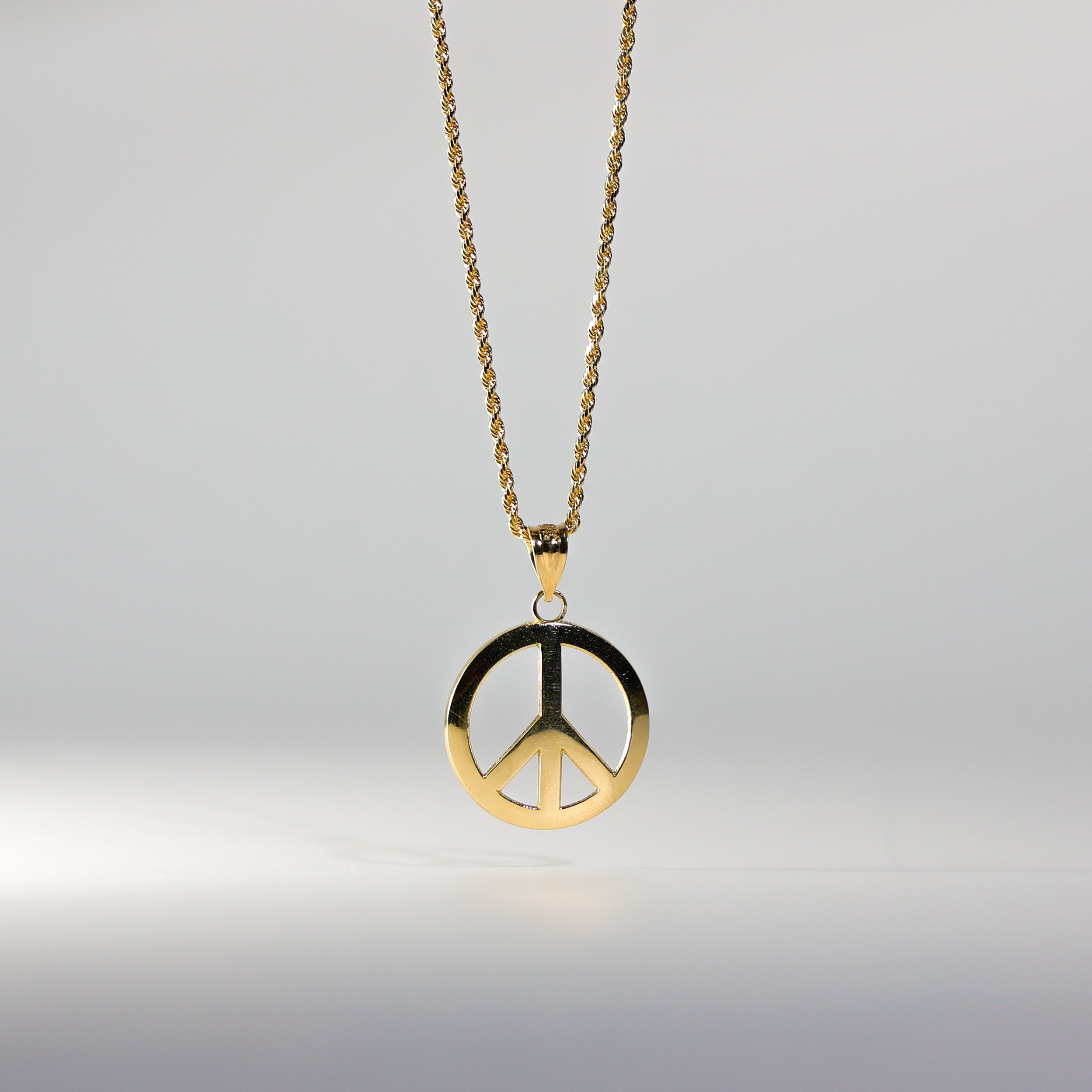 Gold Peace Sign Pendant Model-1736 - Charlie & Co. Jewelry