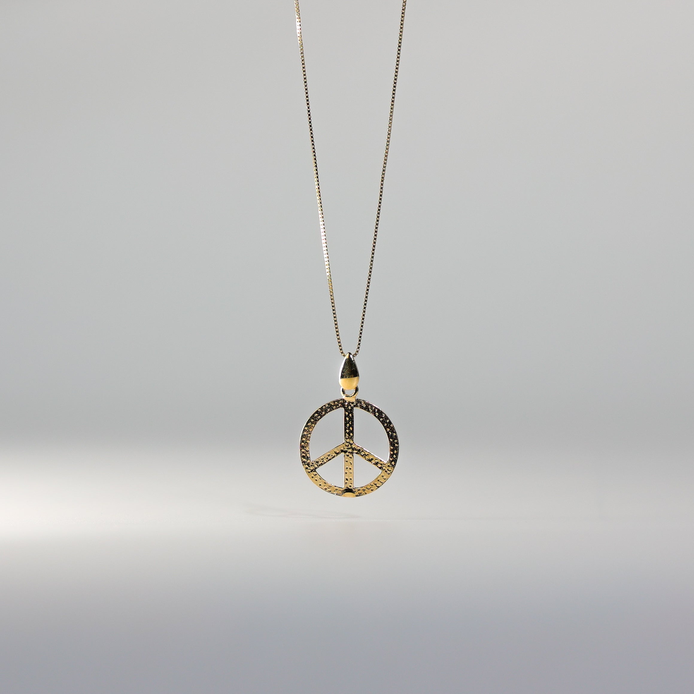 Gold Peace Sign Pendant Model-593 - Charlie & Co. Jewelry