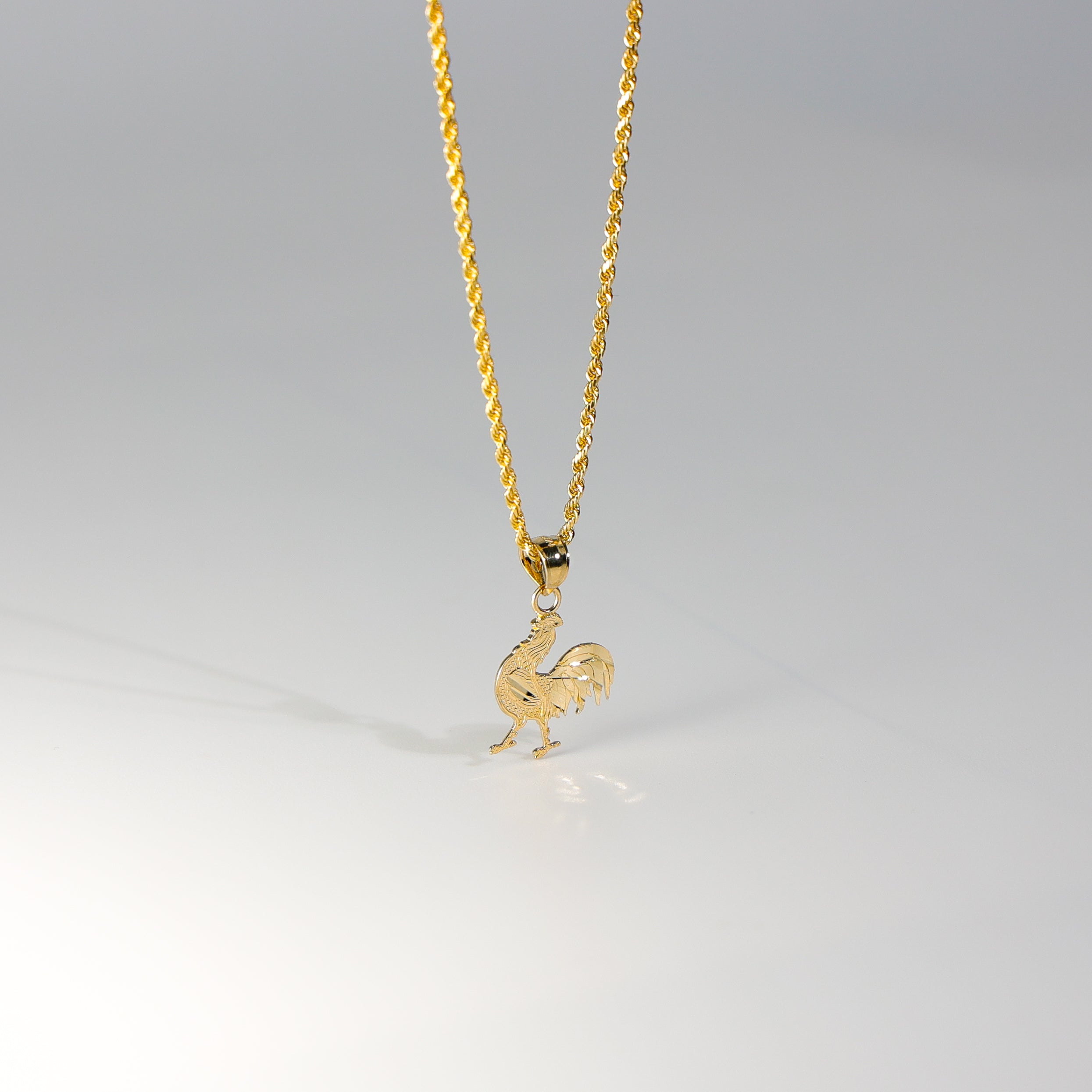 Gold Dainty Rooster Pendant Model-1615 - Charlie & Co. Jewelry