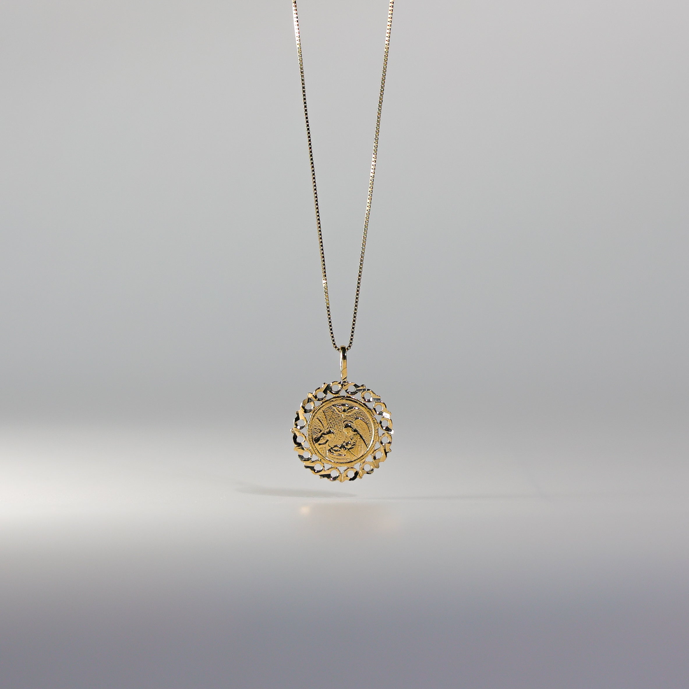Gold Dainty Baptism Round Pendant Model-1446 - Charlie & Co. Jewelry