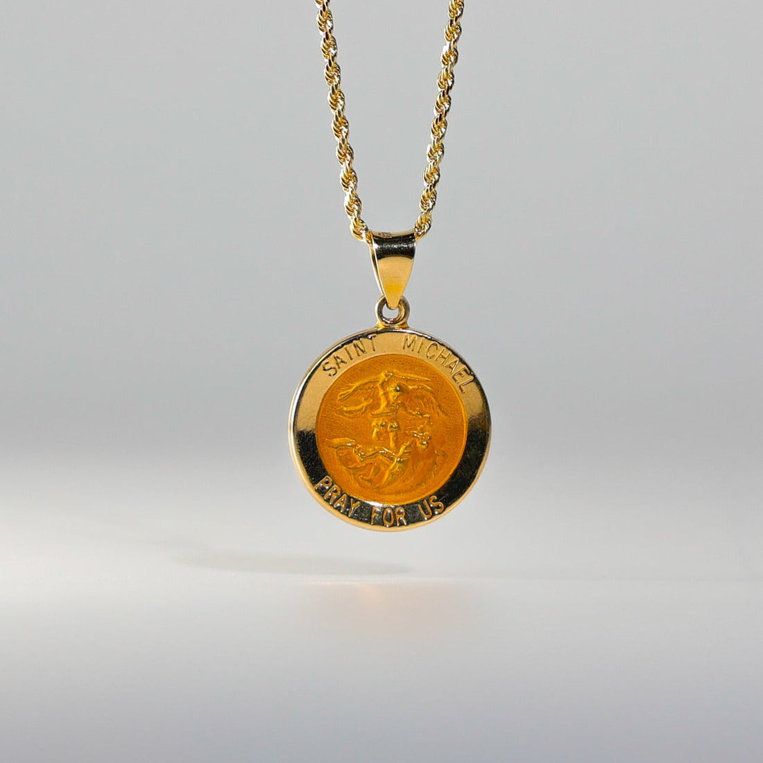 Gold Religious St. Michael Pendant Model-1244 - Charlie & Co. Jewelry