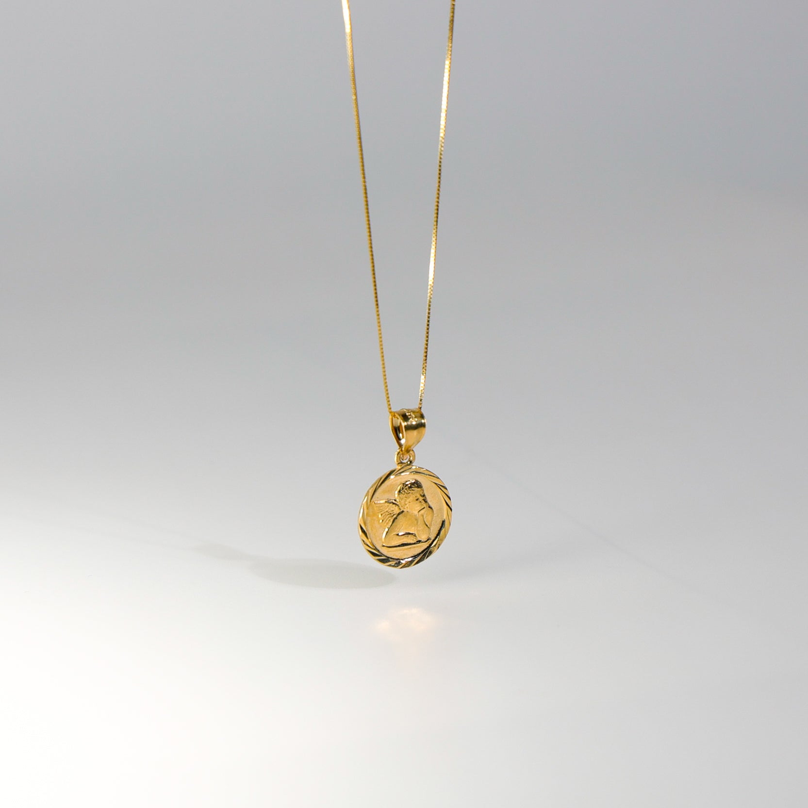 Gold Religious Angel Pendant Model-1493 - Charlie & Co. Jewelry