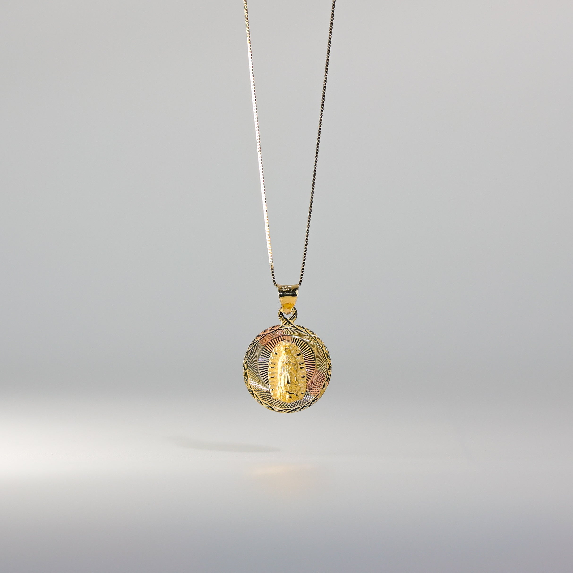 Gold Guadalupe Stamp Pendant Model-292 - Charlie & Co. Jewelry