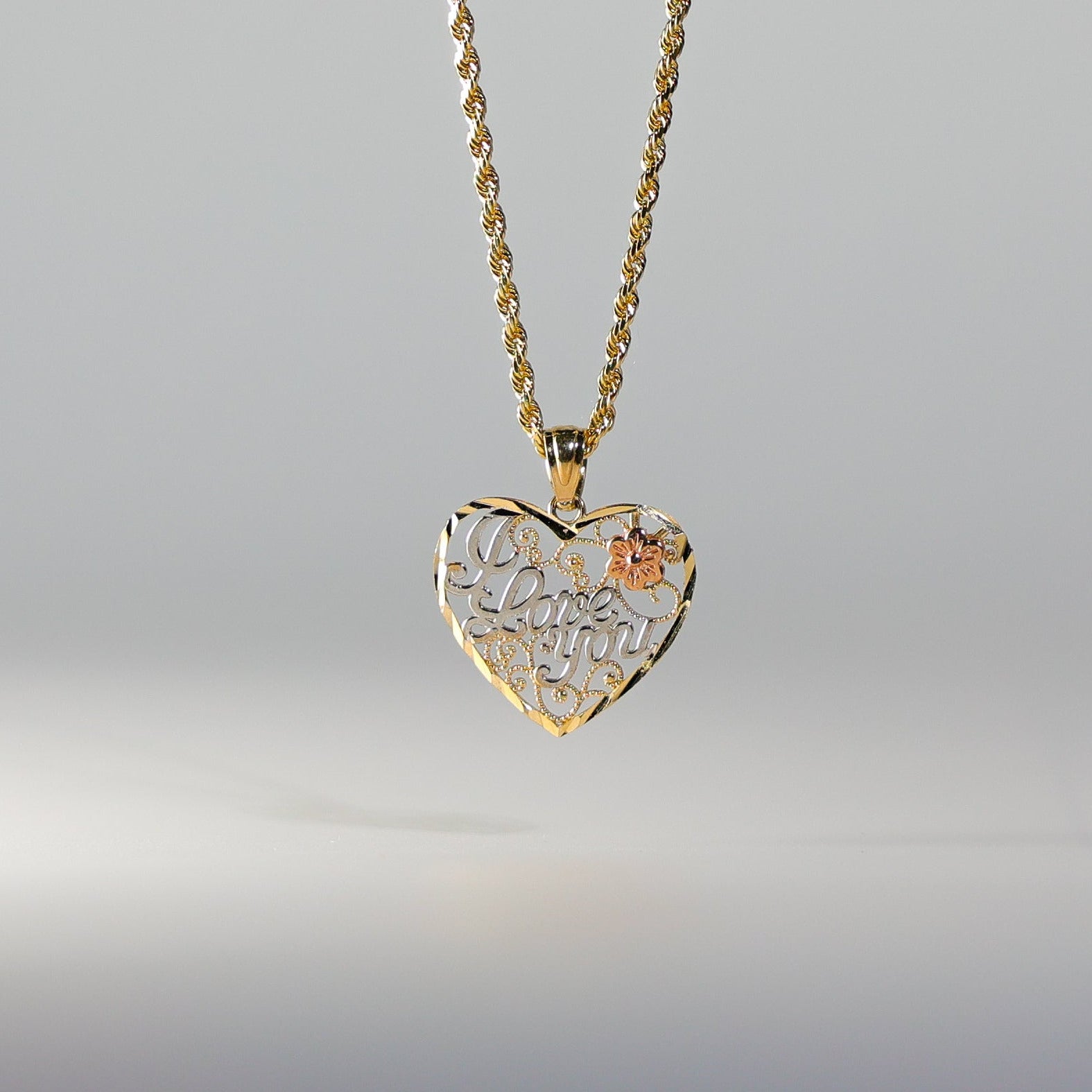 14K Gold I Love You Heart Pendant - Charlie & Co. Jewelry