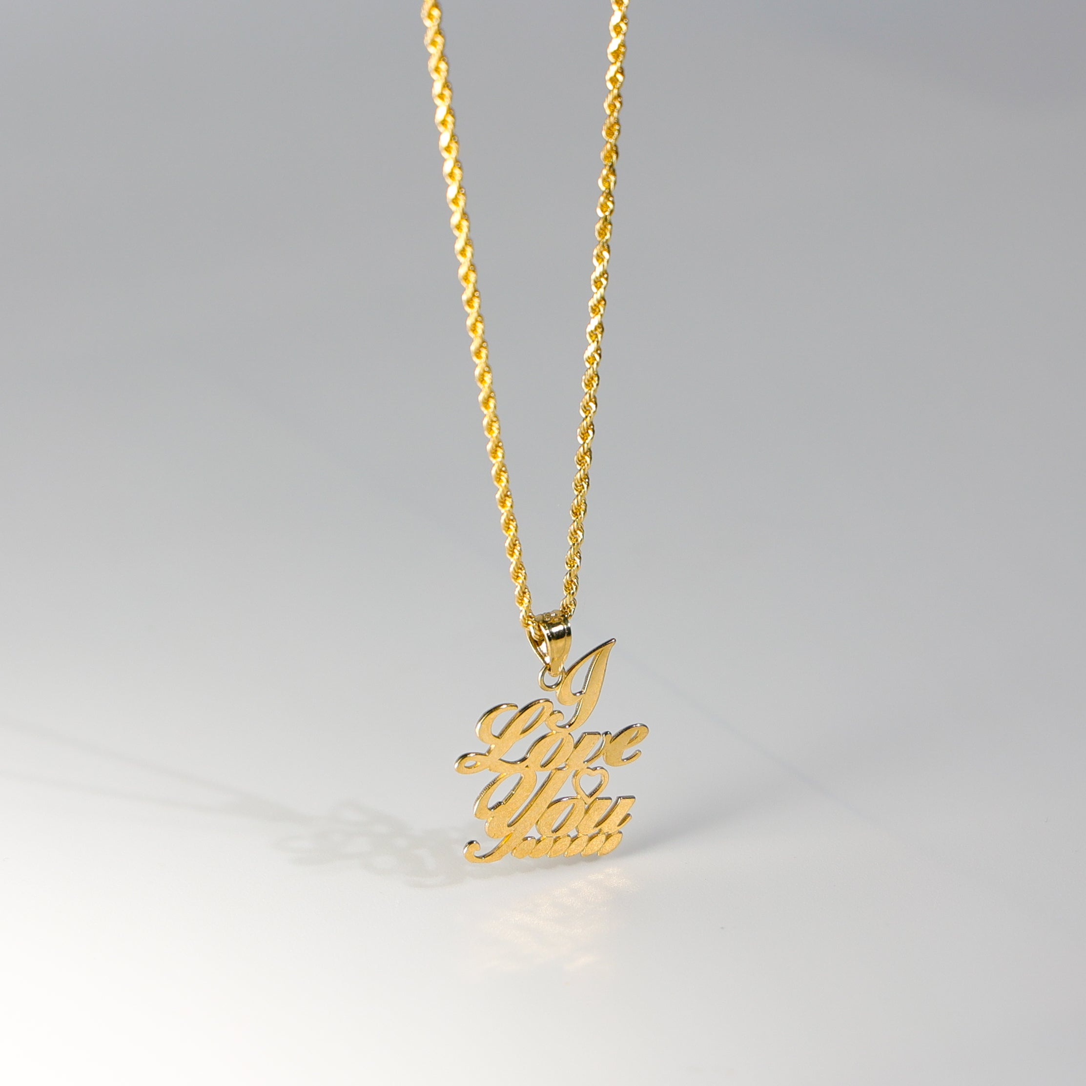 14K Gold I Love You Heart Pendant - Charlie & Co. Jewelry