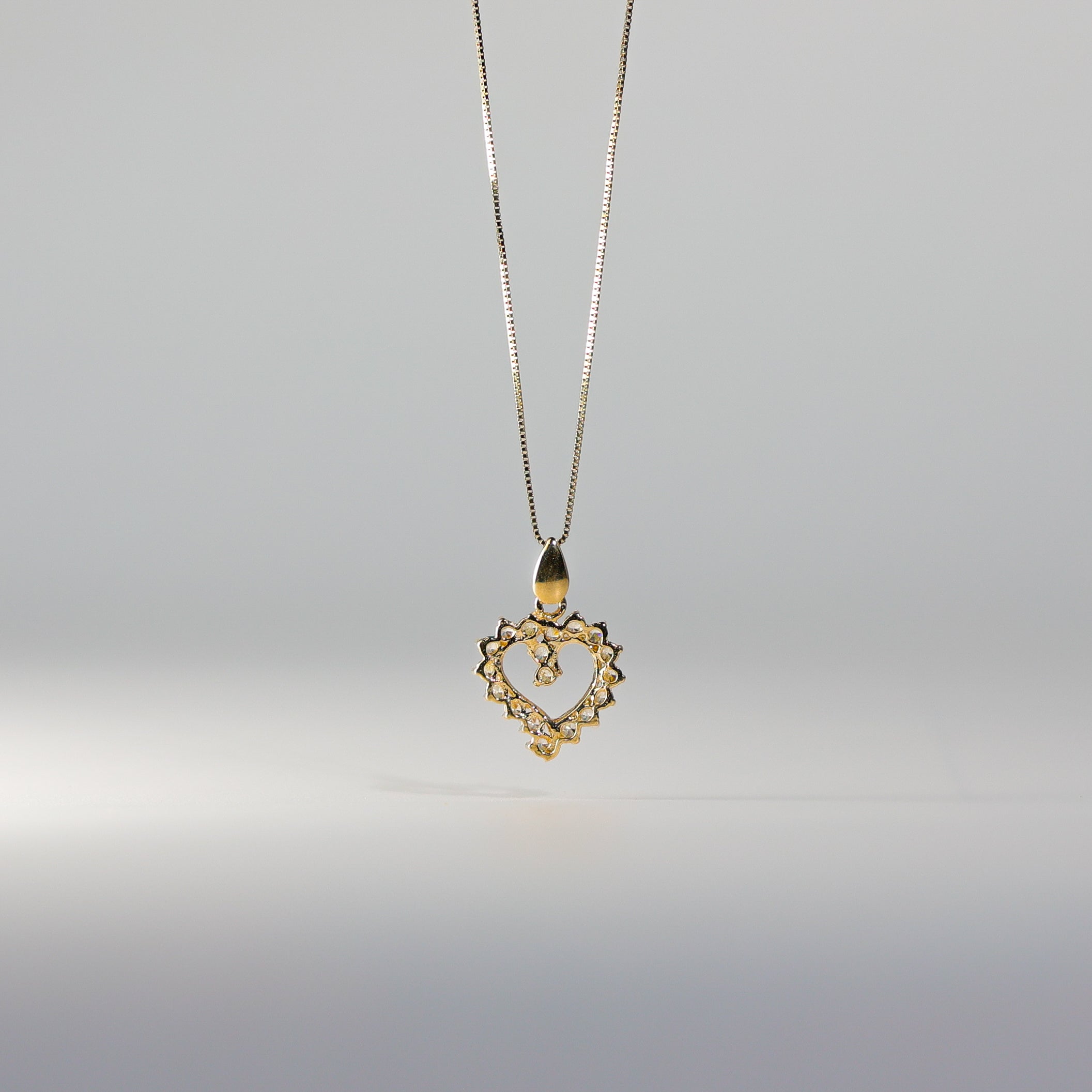 Gold Small Open Heart CZ Pendant Model-579 - Charlie & Co. Jewelry