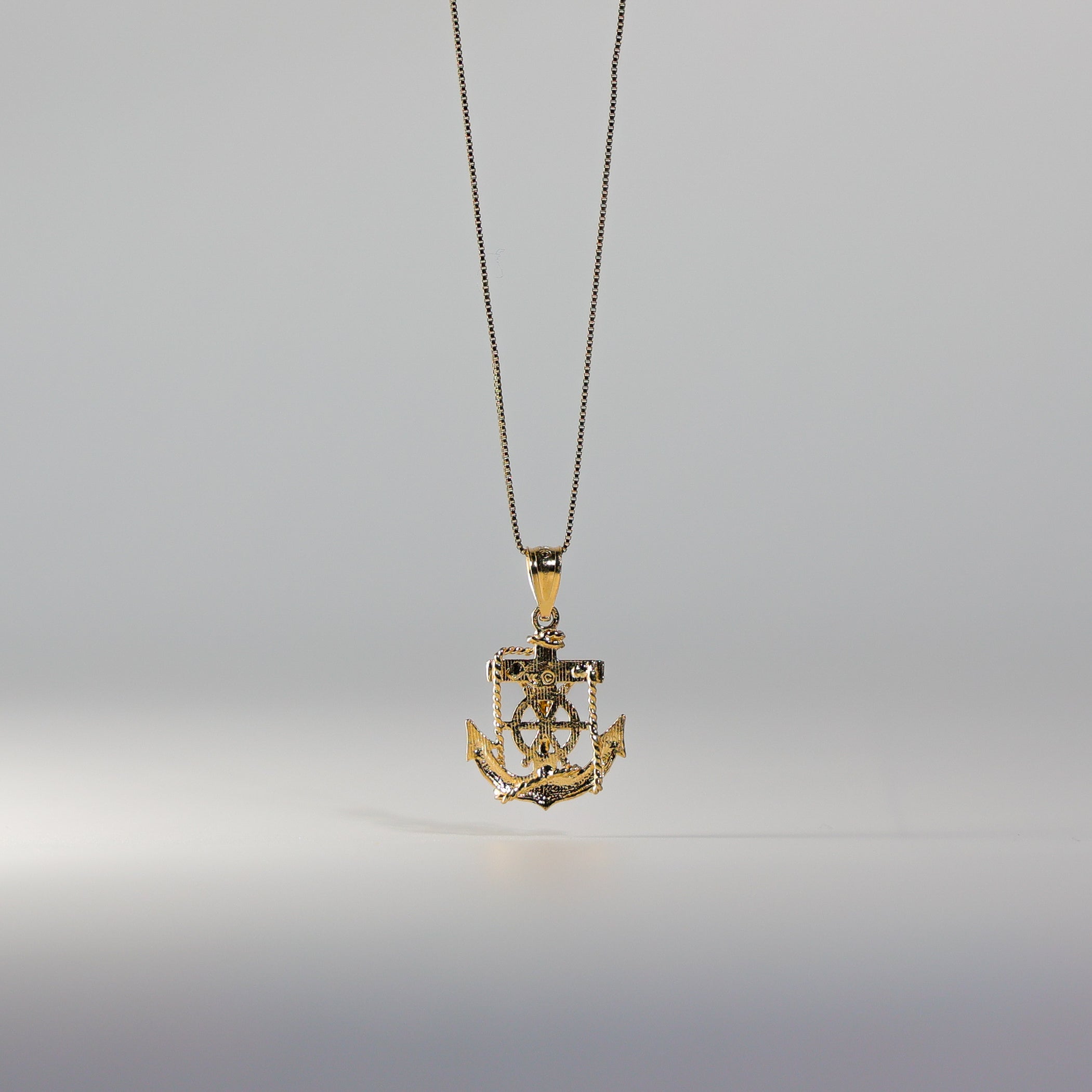 Gold Dainty Mariner Anchor Crucifix Pendant Model-1228 - Charlie & Co. Jewelry