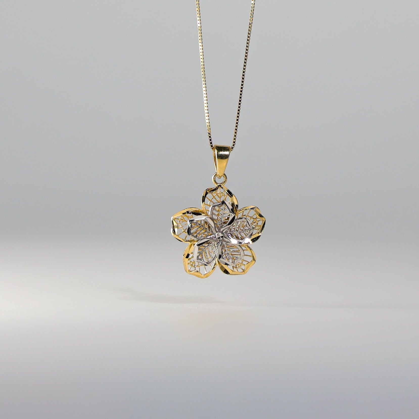 Gold Filigree Flower Pendant Model-2362 - Charlie & Co. Jewelry