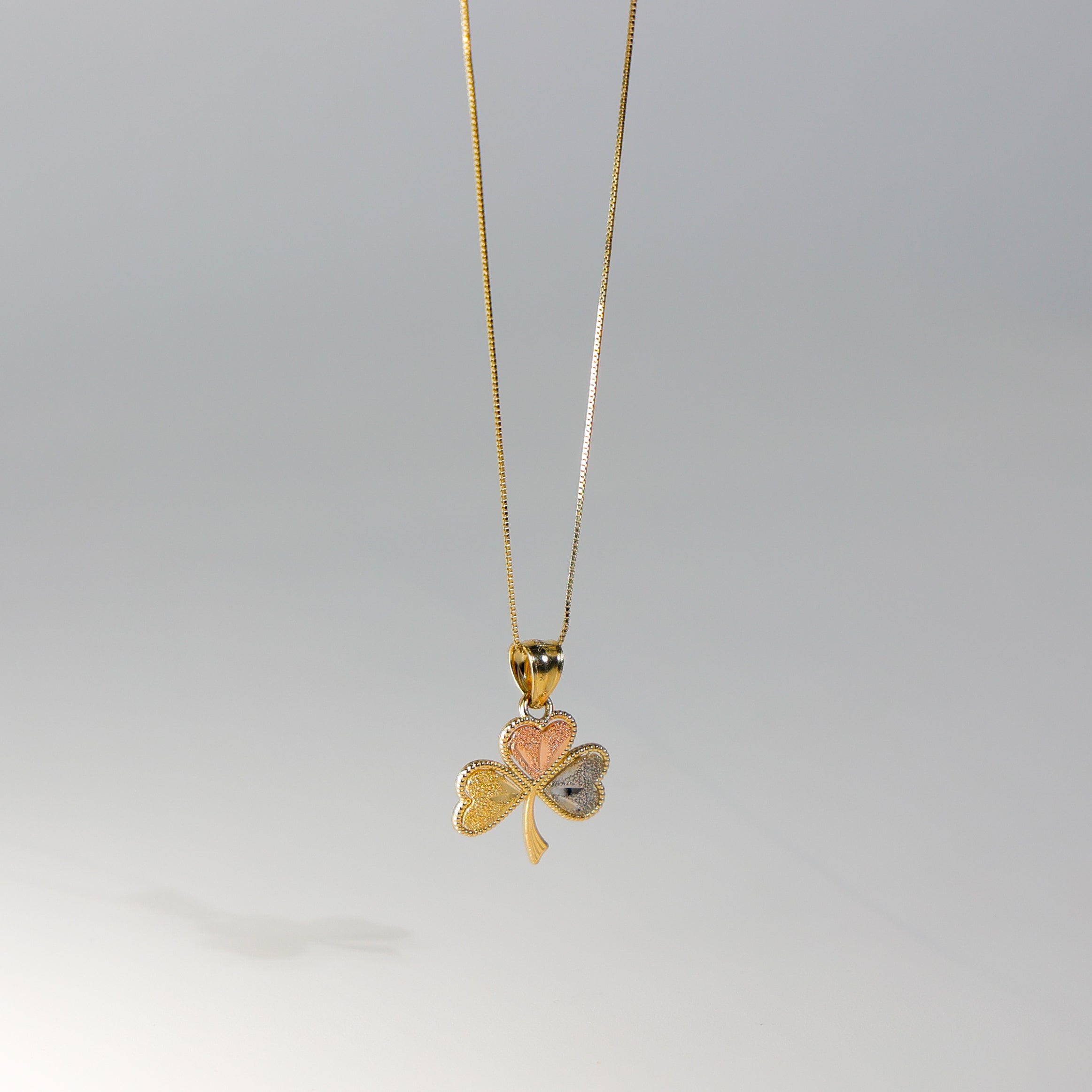 Gold 3 Colors Heart Clover Pendant Model-1933 - Charlie & Co. Jewelry