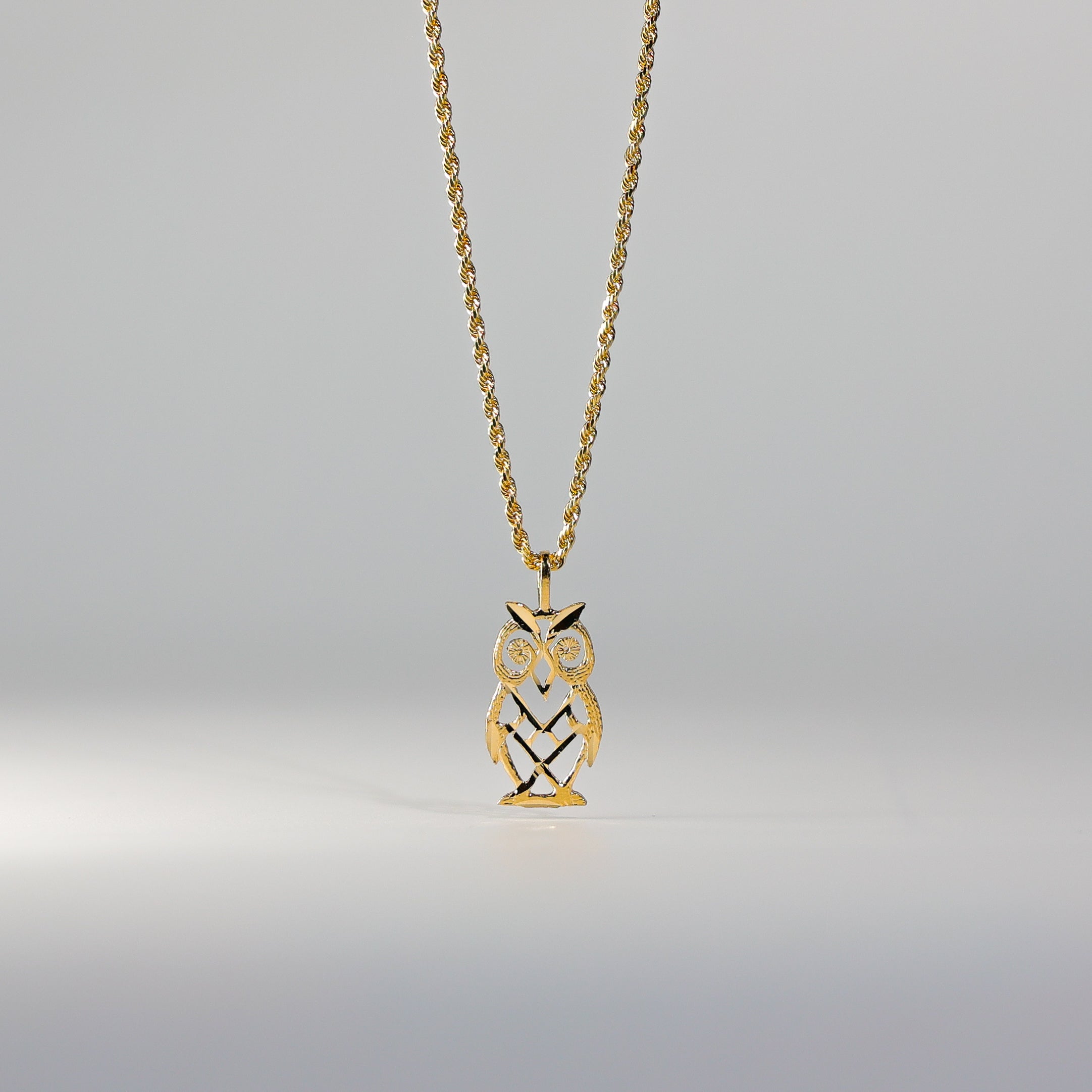 Gold Owl Pendant Model-1647 - Charlie & Co. Jewelry