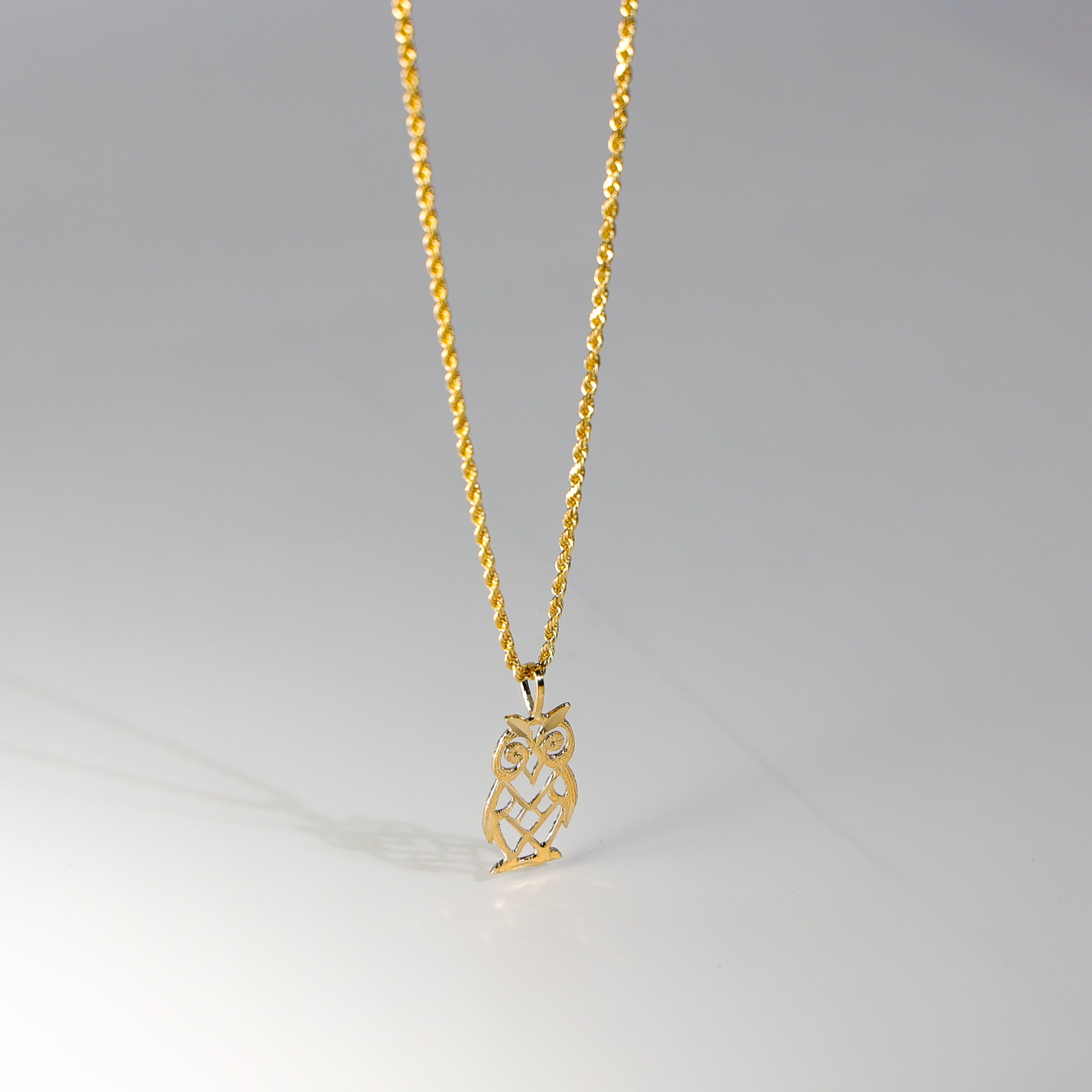 Gold Owl Pendant Model-1647 - Charlie & Co. Jewelry
