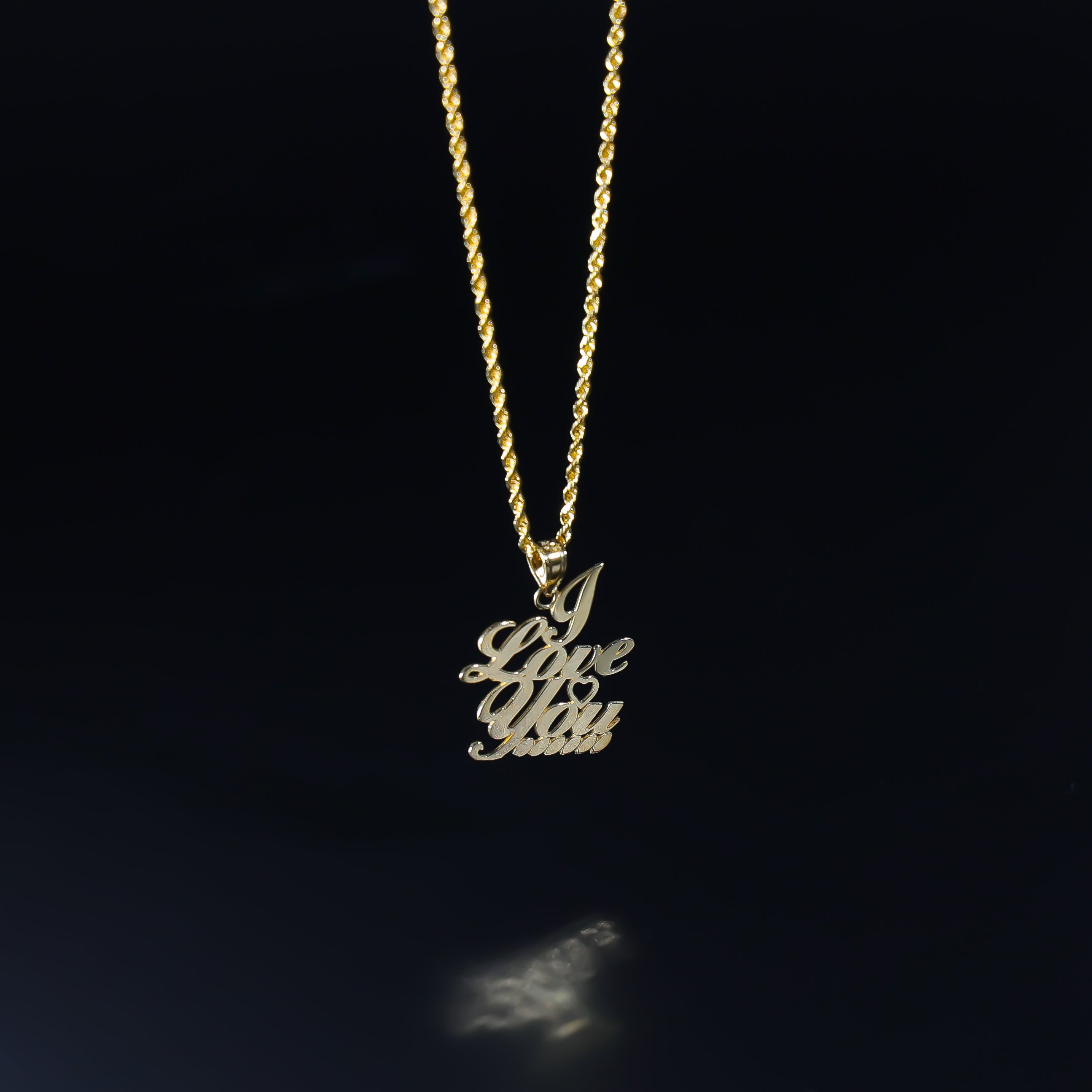 14K Gold I Love You Heart Pendant - Charlie & Co. Jewelry